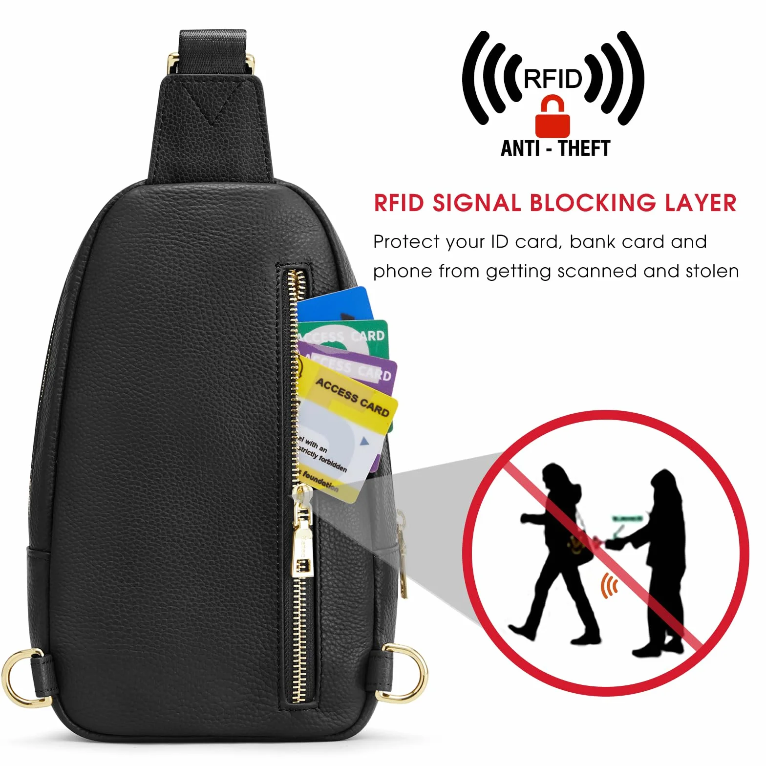 Kattee Torba na ramię dla kobiet, na ramię, miękka skóra, nerka dla kobiet, mała torba crossbody, z blokadą RFID