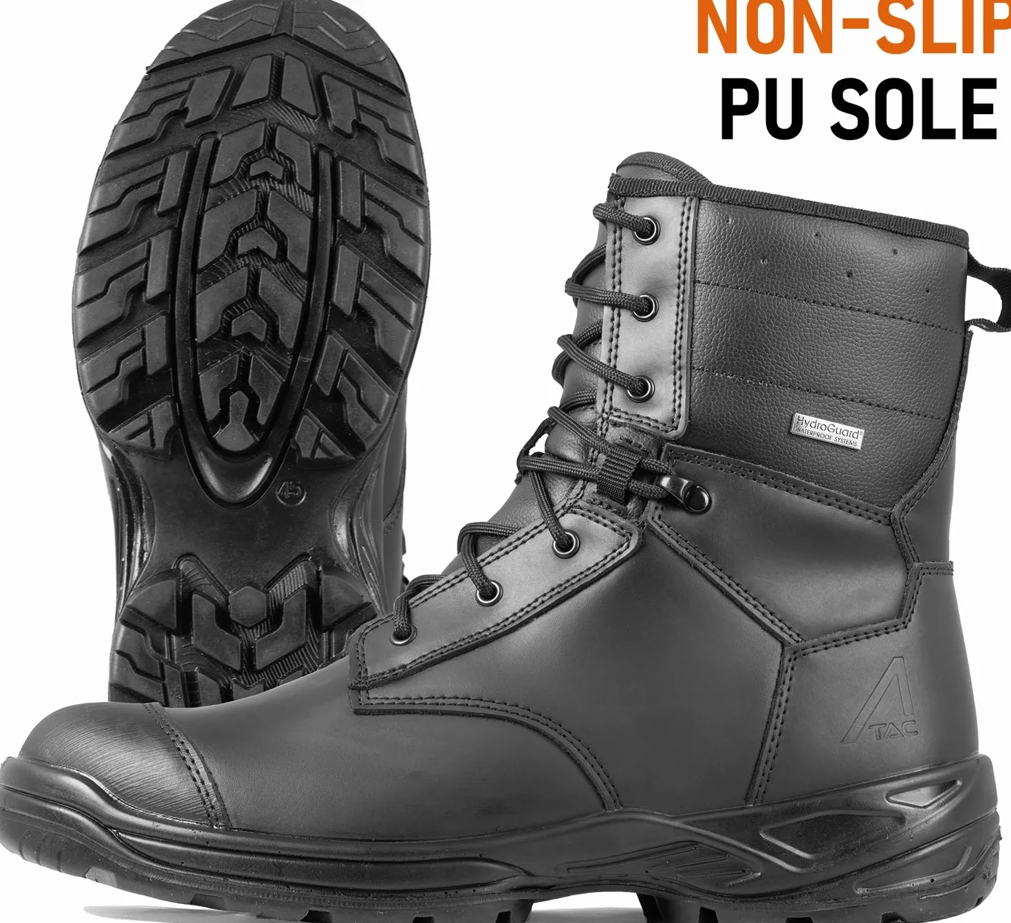 ACE Schakal Boots męskie - Crazy Horse sznurowane skórzane buty - wytrzymałe i wodoodporne - czarne
