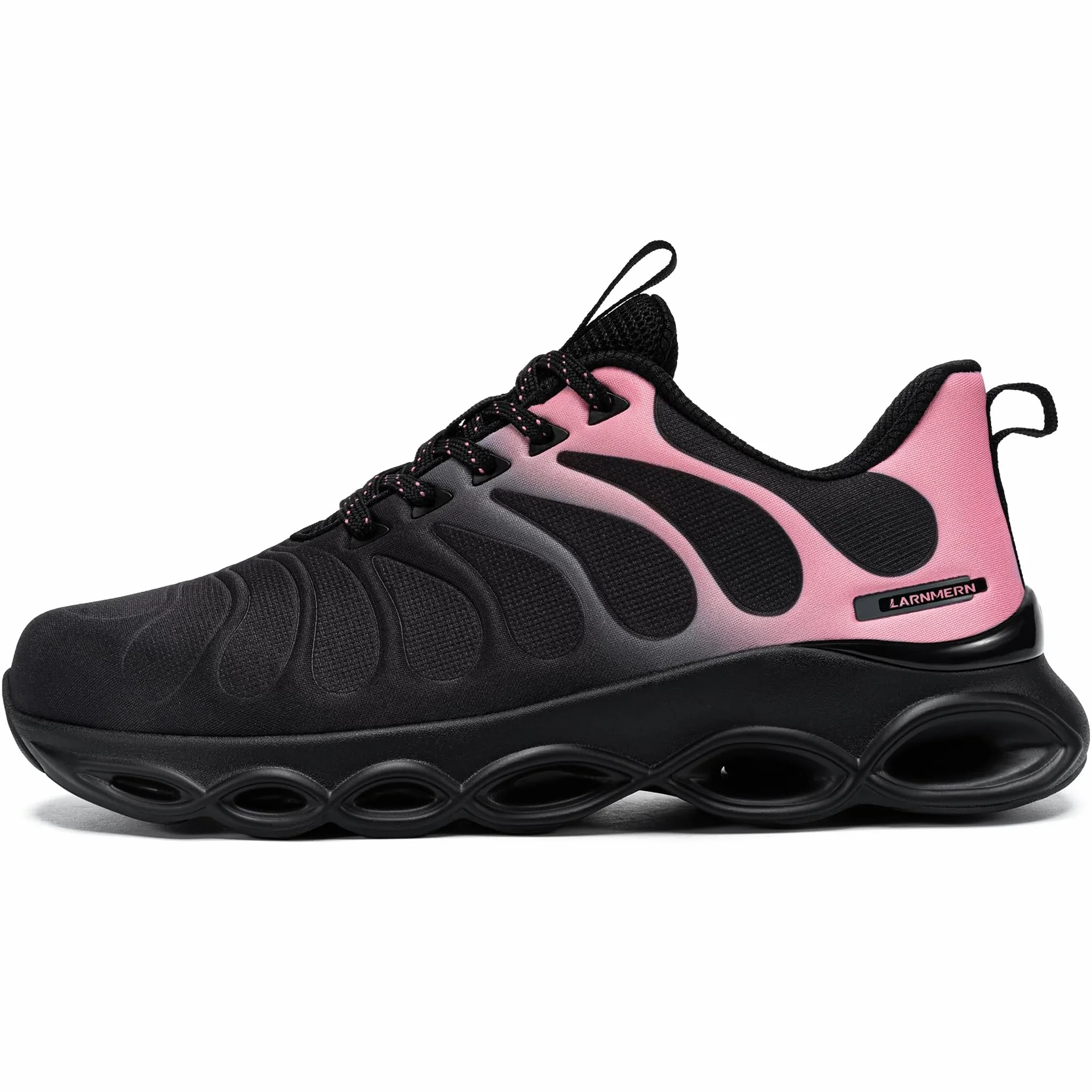 LARNMERN Buty sportowe ze stalowym noskiem, męskie, ochronne, damskie, lekkie buty ochronne, amortyzacja, moda, oddychające, wygodne buty robocze, 35-40, Brzoskwiniowy Róż, 37 EU