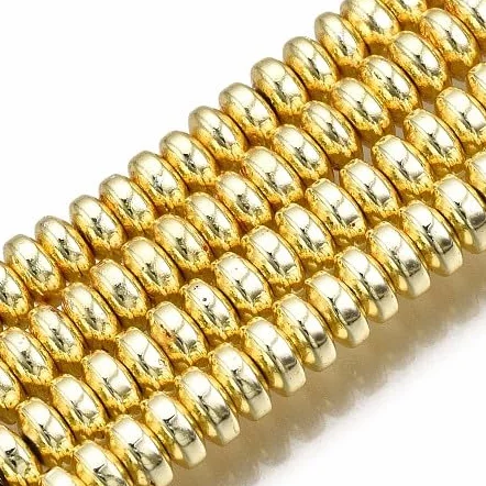 Hematyt oponka przekładka 4x2mm kolor jasny złoty sznur/+-180szt