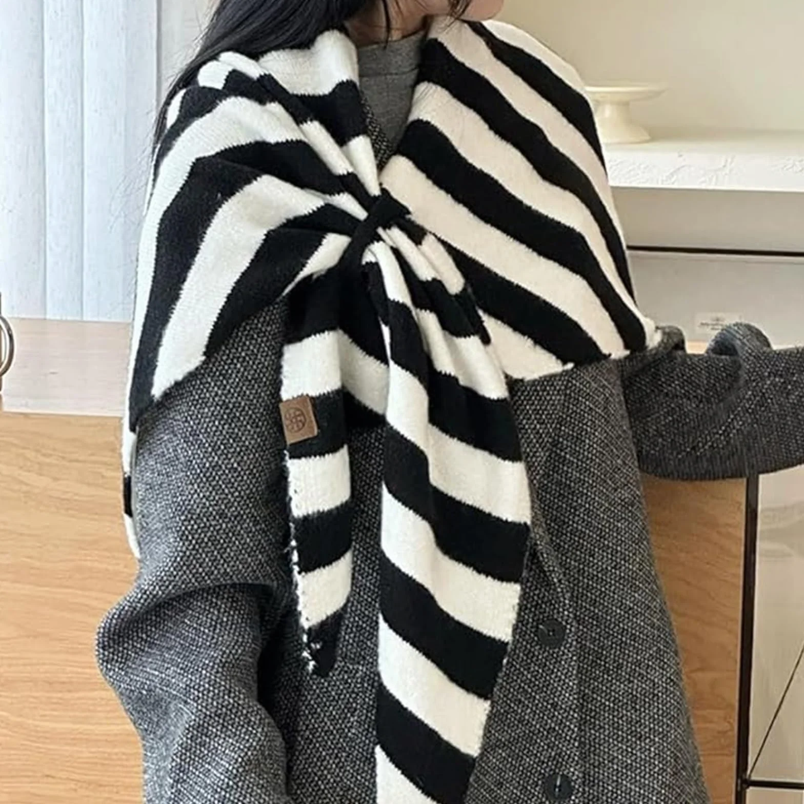 Murou Fashion Shawl, Pashmina Shawl Wraps for Women Cardigan Cape Wool Cashmere Sweater Triangle Scarf