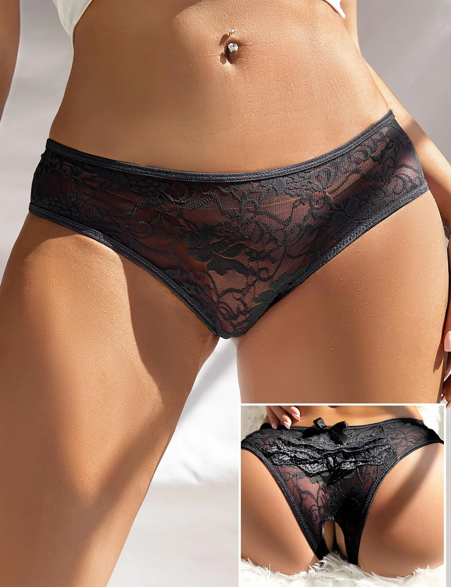 ohyeahlady Damskie Majtki Kwiatowa Koronka Majtki Bielizna Bielizna Plus Size