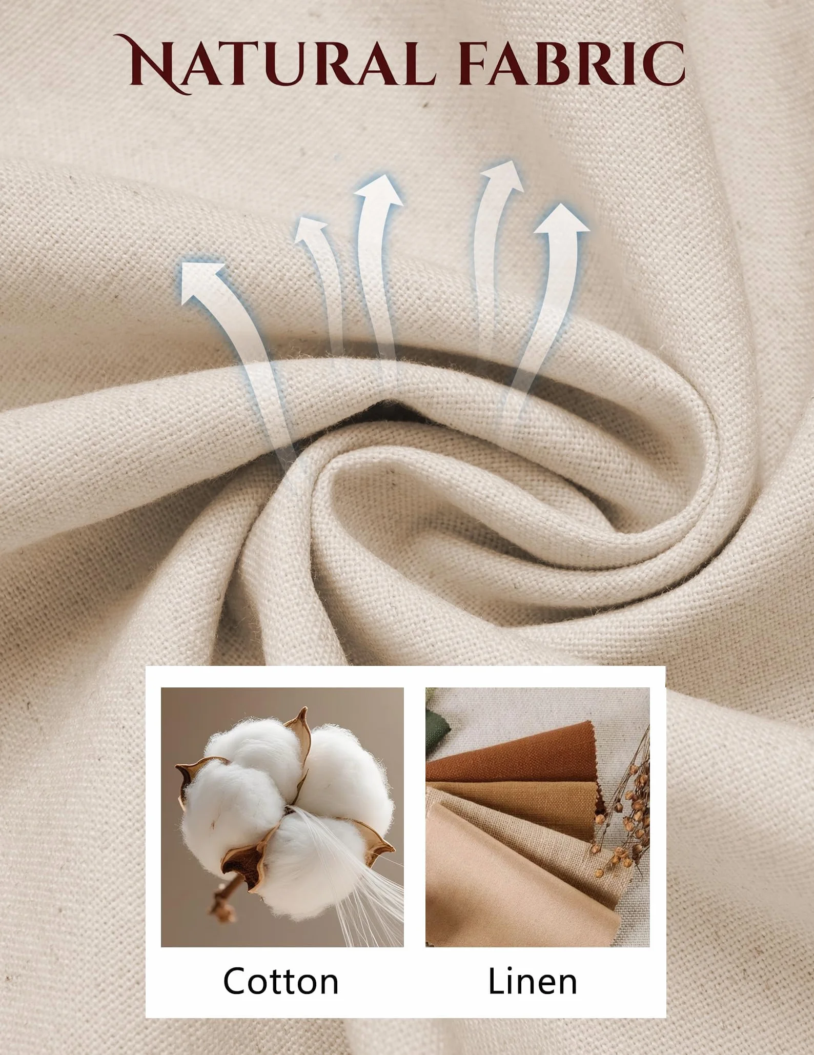 COOFANDY Męskie bawełniane spodnie lniane letnie spodnie z elastyczną talią ze sznurkiem na co dzień plażowe lekkie spodnie