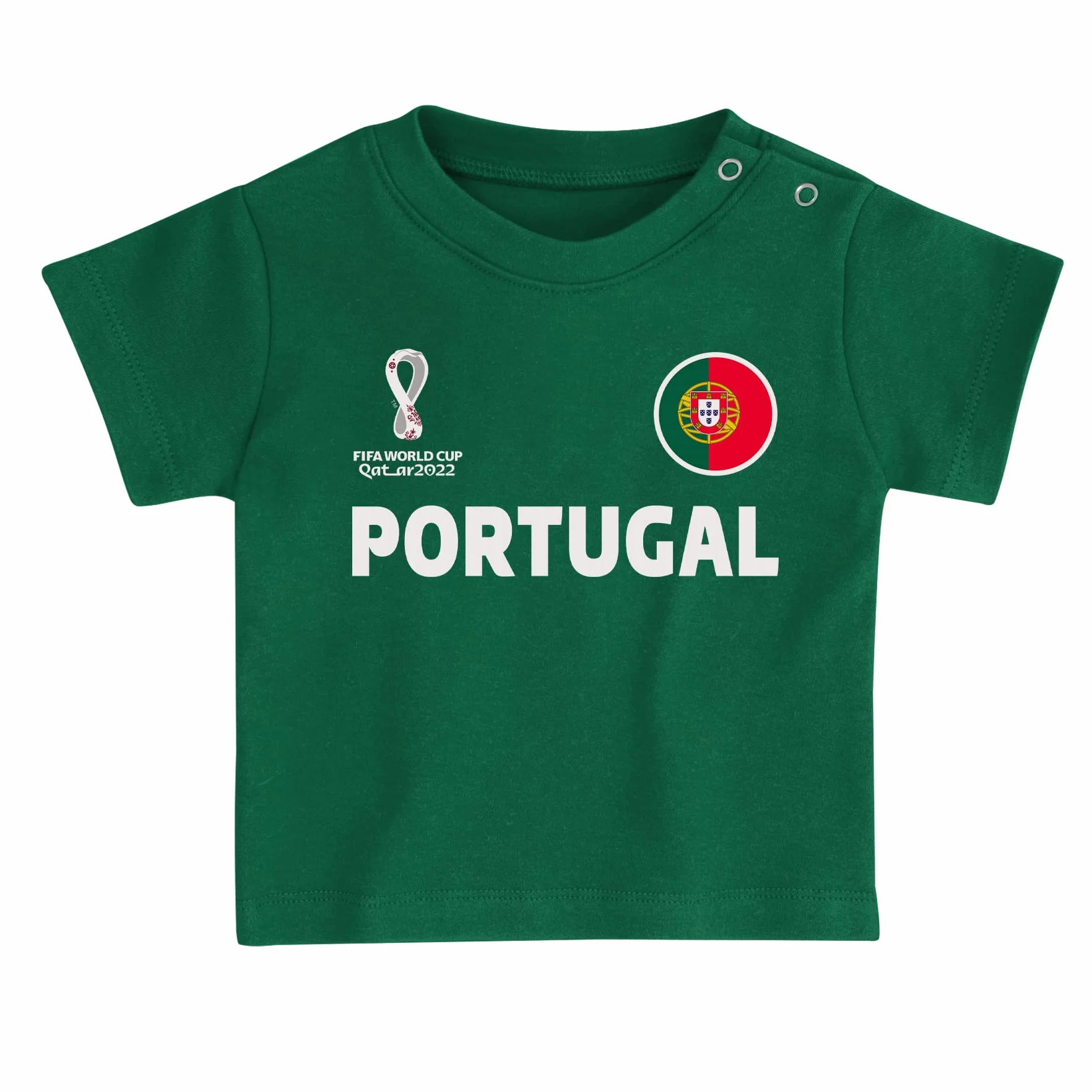FIFA Unisex Kids oficjalny zestaw koszulek i spodenek Mistrzostw Świata w Piłce 2022 - Portugalia - zestaw koszulek i spodenek (1 szt.), ZIELONY, 12 miesi?cy