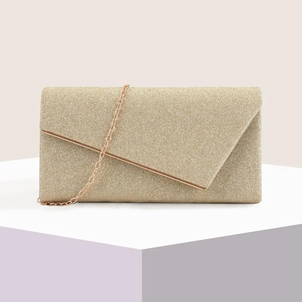 TOFBS Damska torebka na łańcuszek, elegancka torebka wieczorowa, crossbody, mała torebka na wesele, imprezę, bankiet, święta, dla panny młodej
