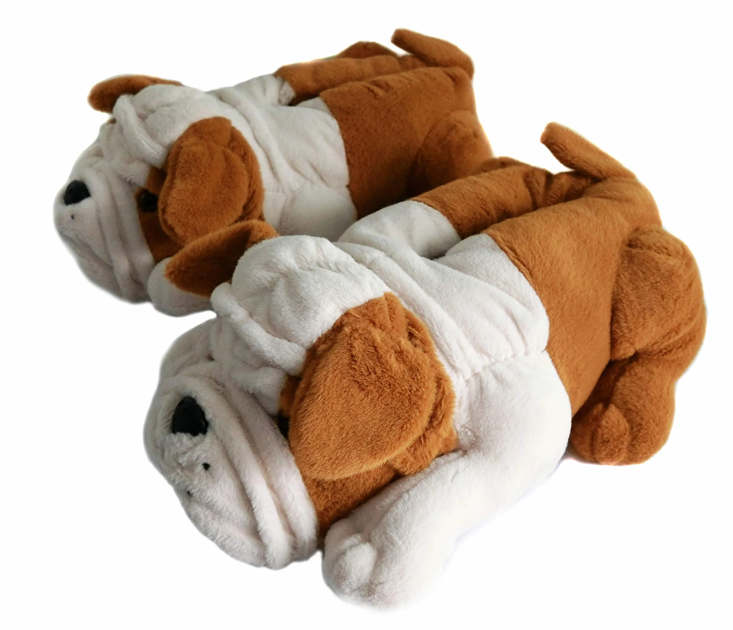 Onmygogo Fuzzy Winter Indoor Animal Dog Kapcie dla dorosłych kobiet mężczyzn i dzieci, buldogi