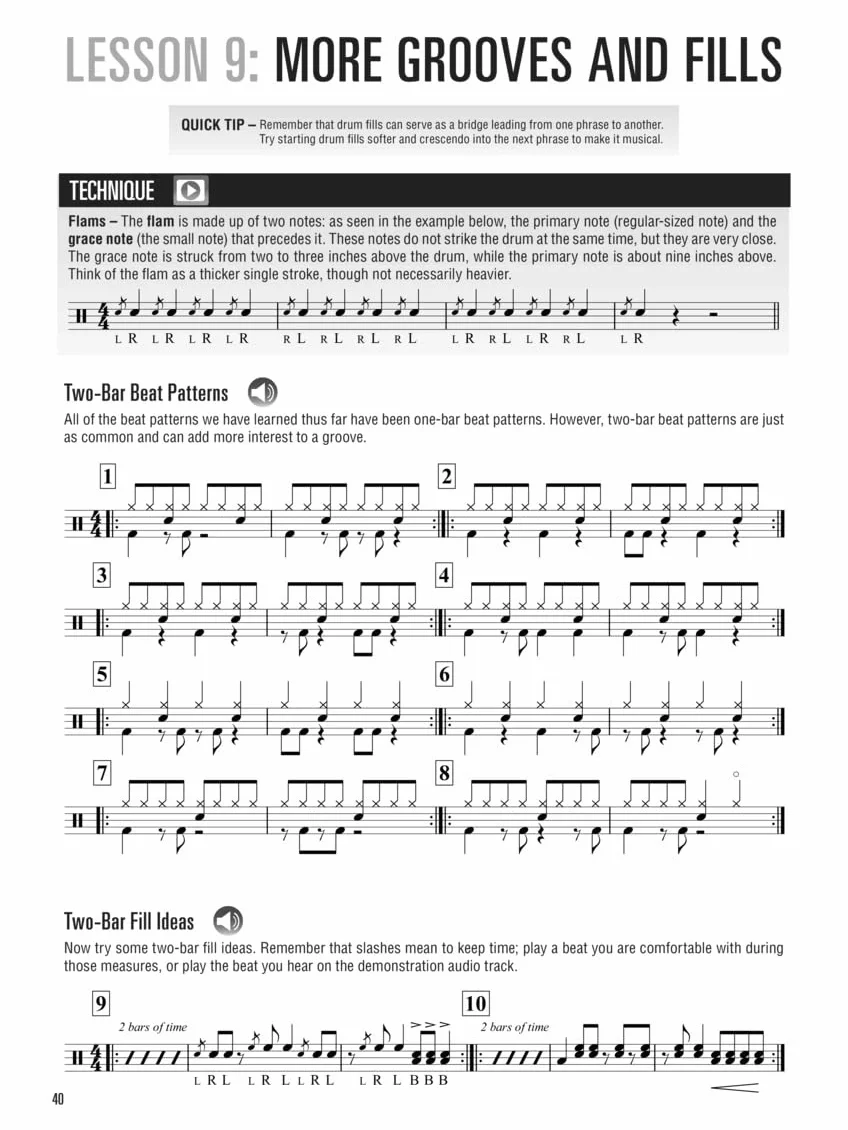 Hal Leonard Drumset Method - Complete Edition (Book/Online Audio): Books 1 & 2 with Video and Audio