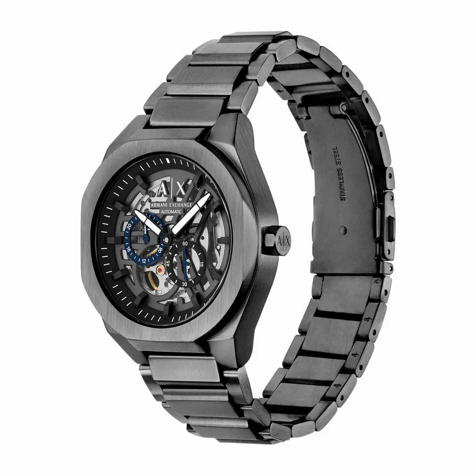 Armani Exchange Męski analogowy automatyczny zegarek z bransoletą ze stali nierdzewnej AX4195