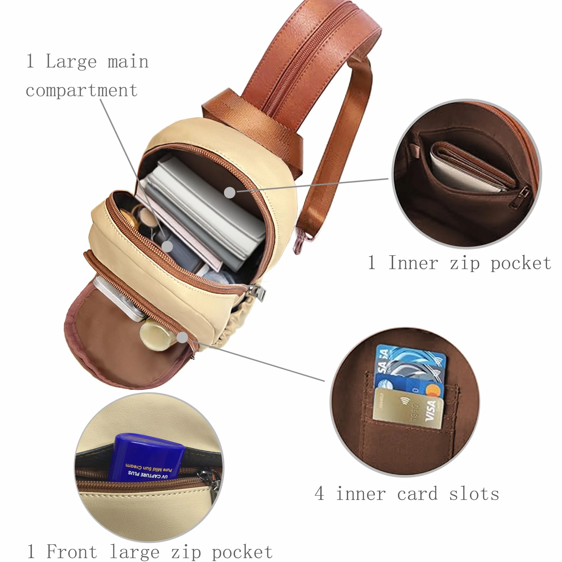 Mini plecak damski, mały – plecak miejski, torebka antykradzieżowa, wodoszczelny, elegancki plecak crossbody, plecak damski, na co dzień, na podróż, czas wolny, zakupy, do pracy