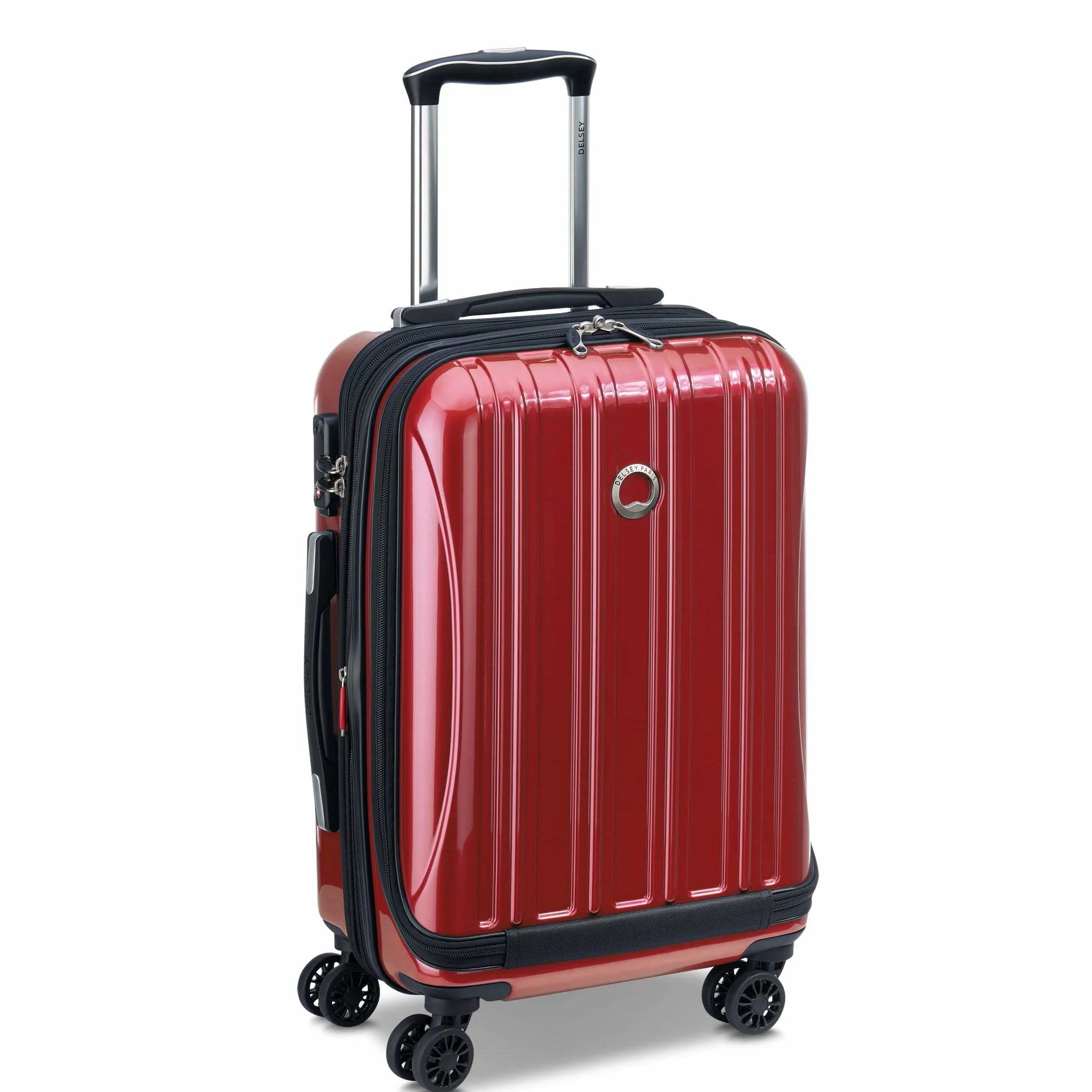 Delsey Paris Helium Aero Walizka twarda z funkcją, kółka obrotowe, Cegłowa Czerwień, 2-Piece Set (19/29), Zabawna koszulka z napisem 'Got Win'