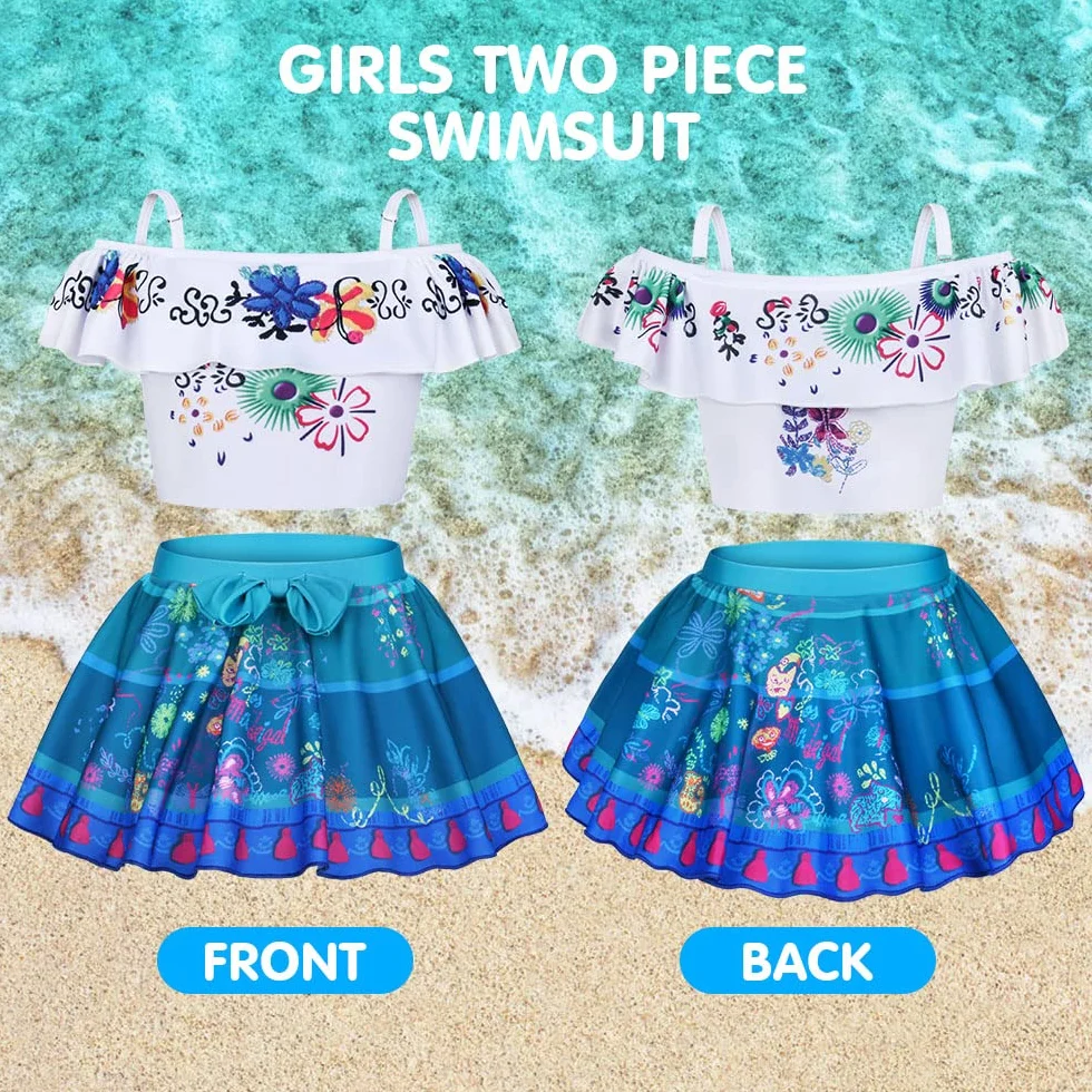 URAQT Mirabel Kostium Isabela Strój kąpielowy, Dziecięce stroje kąpielowe bikini w stylu kreskówki, Kostium kąpielowy Mirabel Isabela Princess
