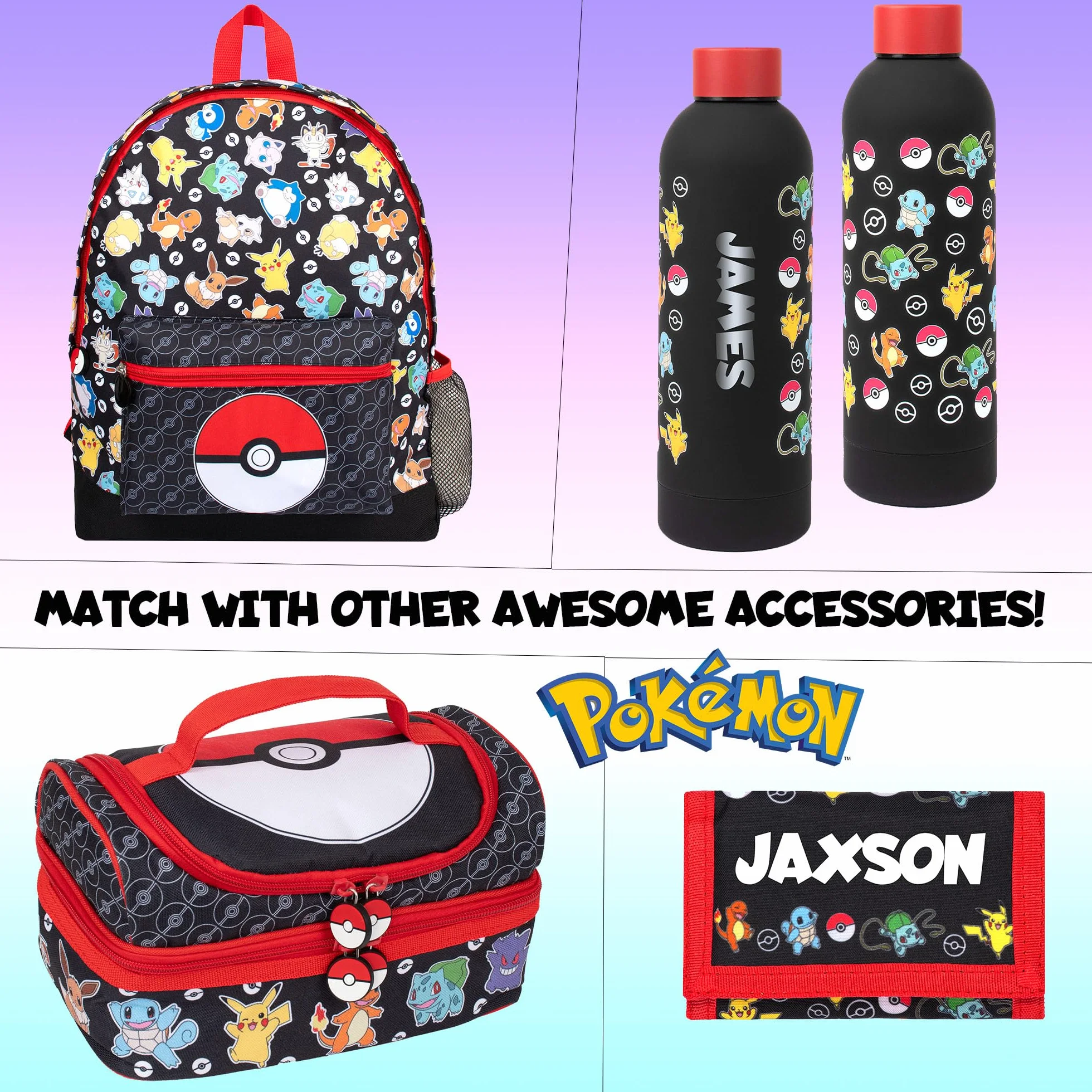 Pokémon Torba na biodra dla chłopców z regulowanym paskiem, lekka, zabawna torba na pas, torebka na podróże dla dzieci, torebka na ramię z regulowanym paskiem, torebka na biodra dla dzieci