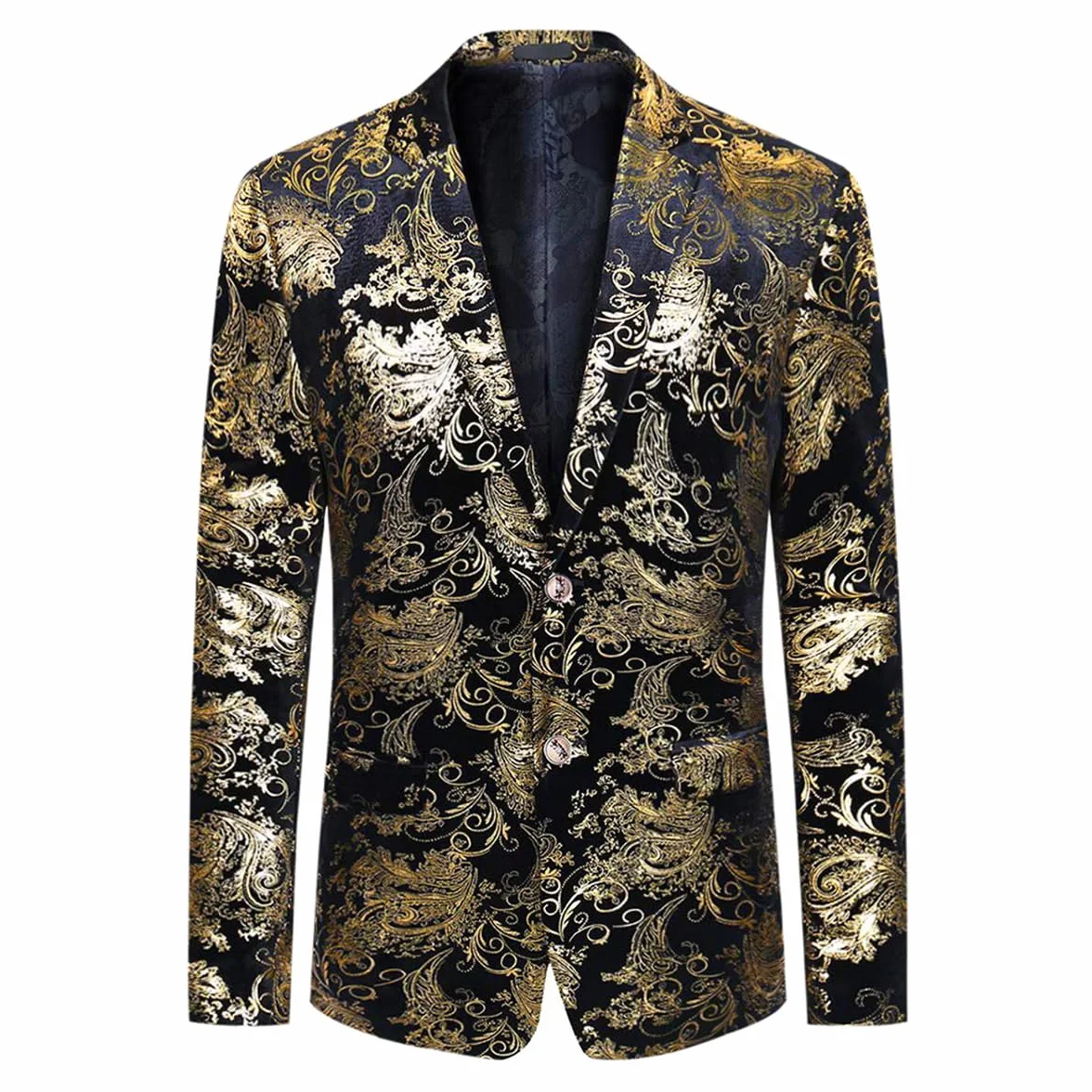 Allthemen Męska marynarka na co dzień Paisley żakardowe kurtki garniturowe slim fit kwiatowy nadruk stylowa marynarka płaszcze eleganckie kurtki