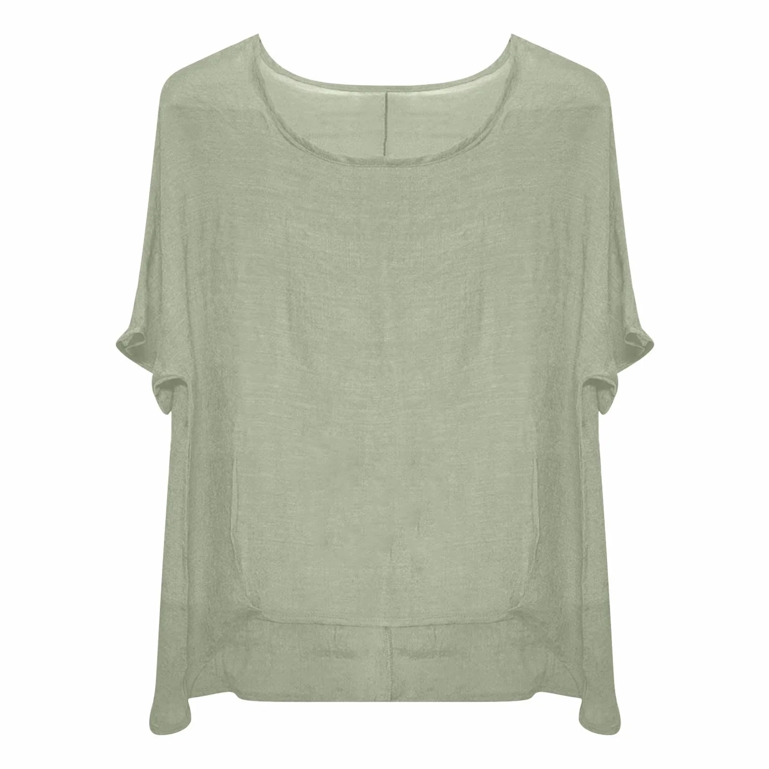 Letnie topy dla kobiet - bawełniane lniane koszule z krótkim rękawem na co dzień wakacyjna bluzka plażowa damska miękka workowata luźna gładka koszulka plus size moda lekka oddychająca odzież