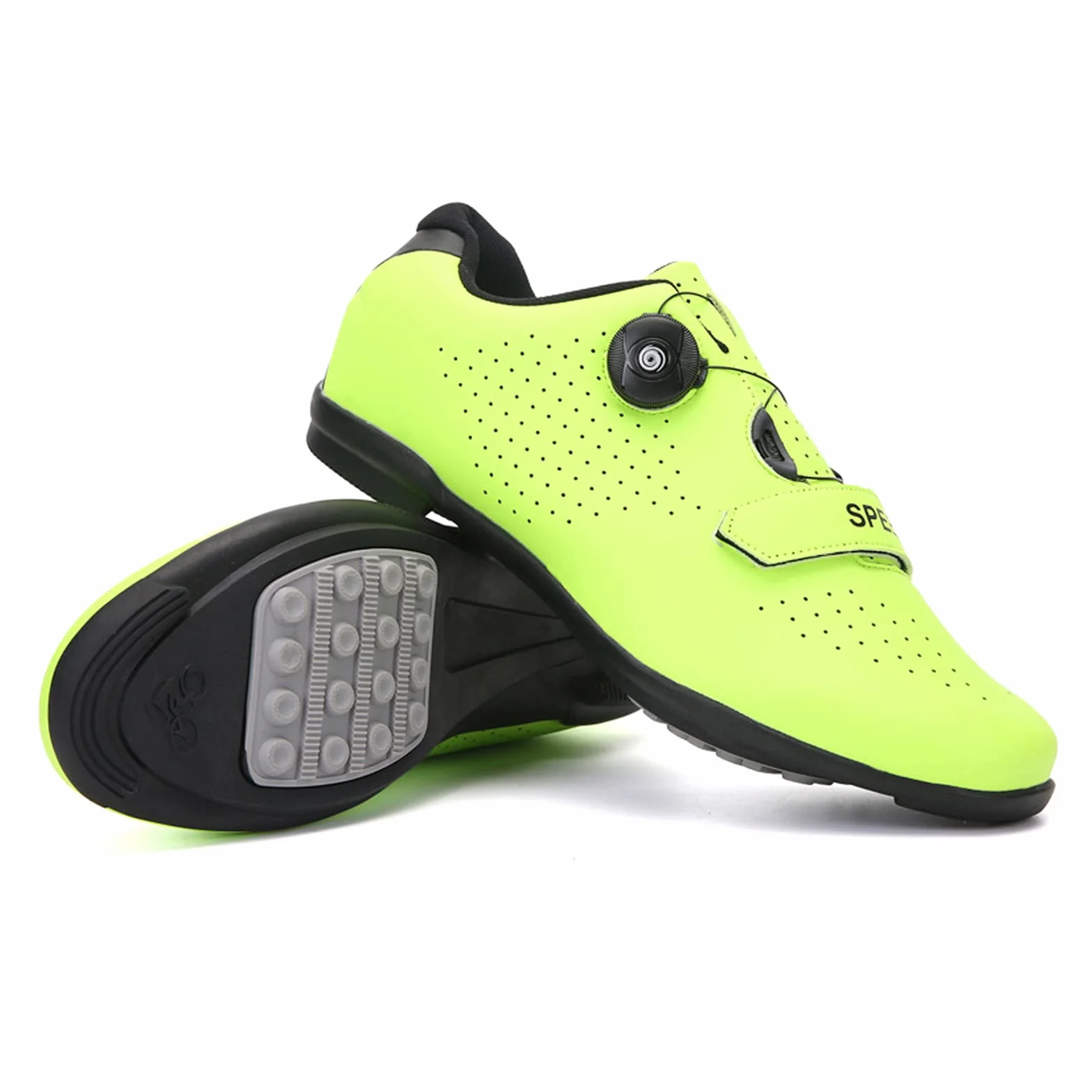 LZQpearl Trampki Rowerowe, Górskie Trampki Rowerowe I Szosowe Z Gumową Podesztywą Buty Rowerowe Bez Blokady System Sznurowania Szybkie Obrót Yellow, 45