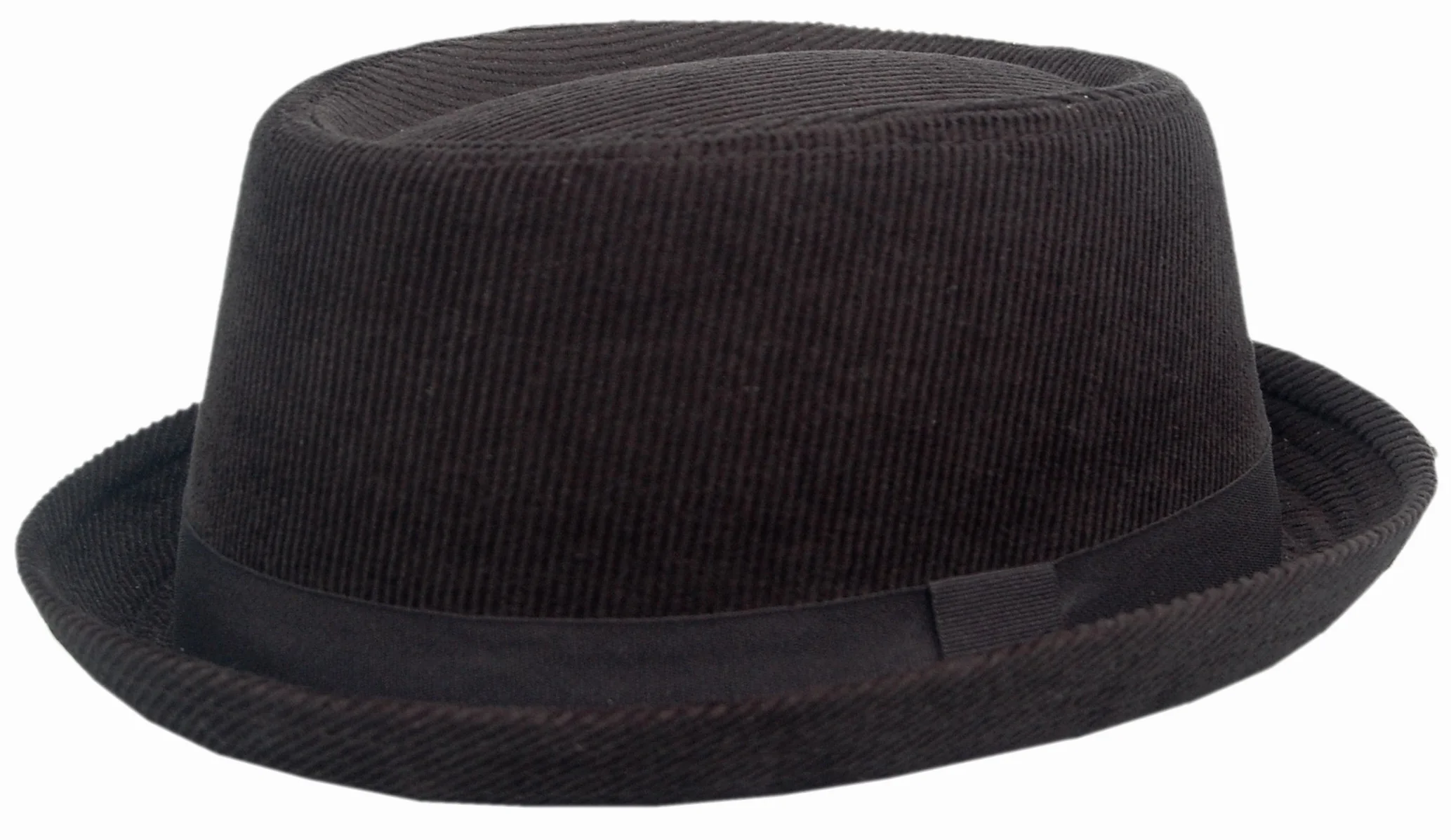 CORD PORK PIE HUT VINTAGE SKA Porkpie Hat Rocky Breaking Bad Hackman Cap PP06 (59), czarny, 59