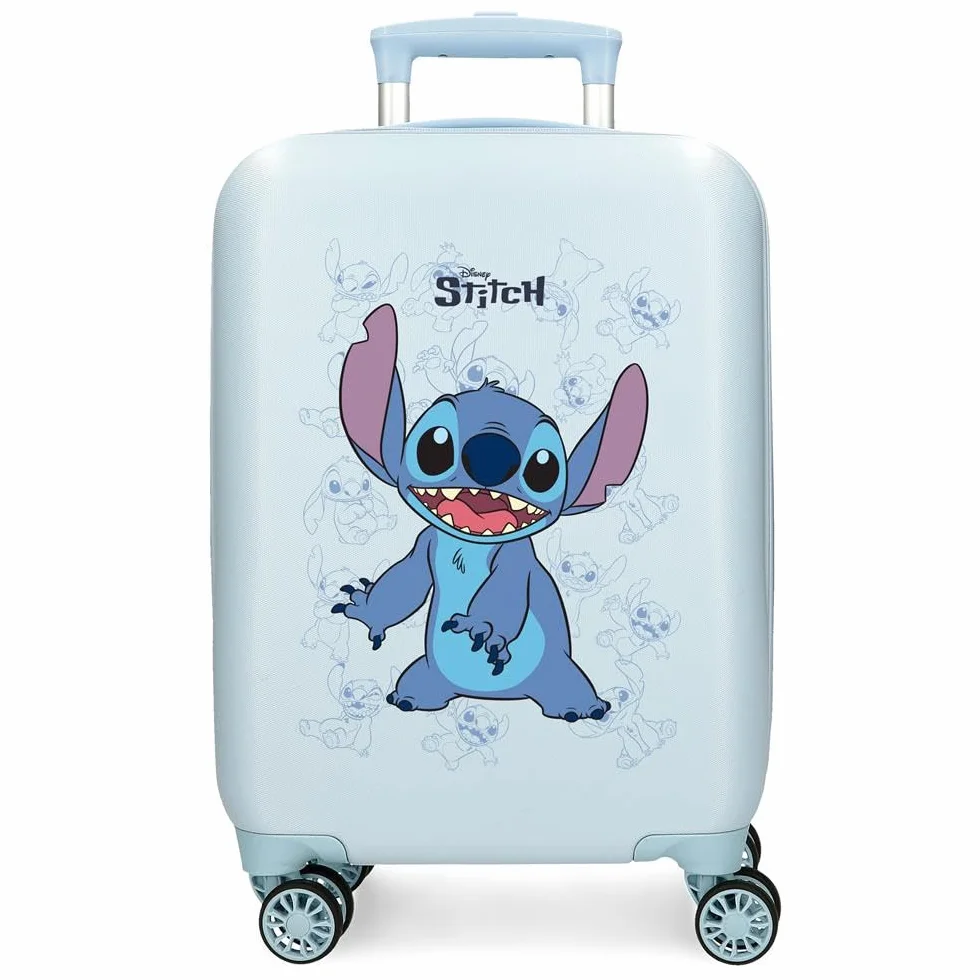 Joumma Bags Disney Happy Stitch Walizki kabinowe, zestaw walizek, wykonany z tworzywa ABS, trwały i lekki materiał, zamek szyfrowy, plecaki szkolne, plecaki dziecięce, Zadowolony(-a), 33 x 50 x 20 cm,