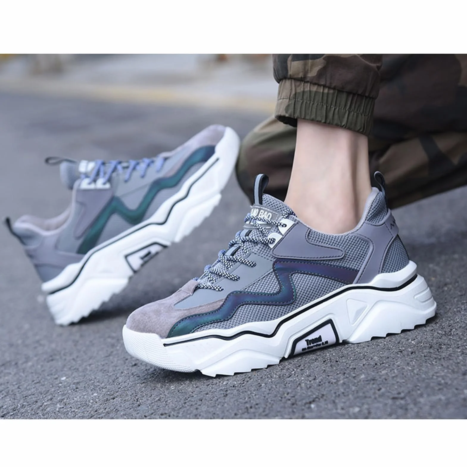 Damskie obuwie ochronne Stalowy nosek Sneaker Odblaskowa platforma Przemysłowe buty budowlane Obuwie robocze