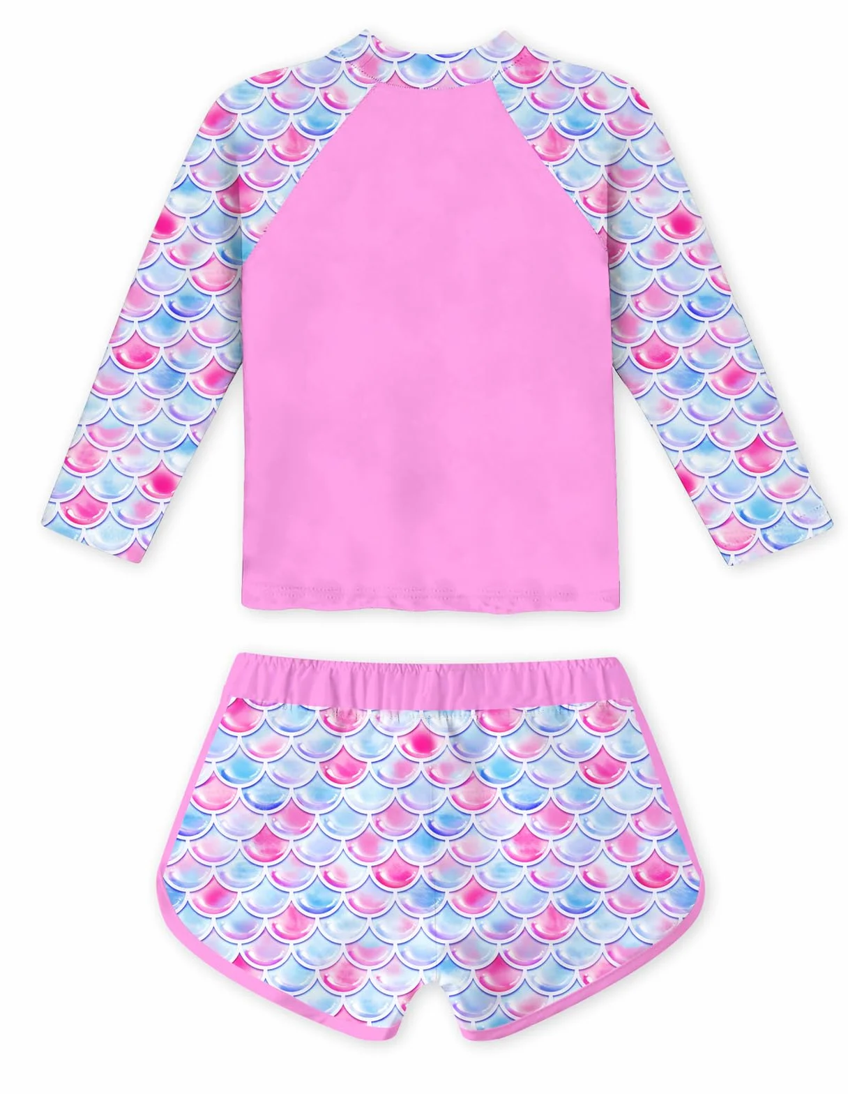 ALISISTER Girls Swimming Costume dziecięcy dwuczęściowy kostium kąpielowy z długim rękawem, UPF50, zestaw do pływania dla dziewczynek w wieku 4, 10 lat