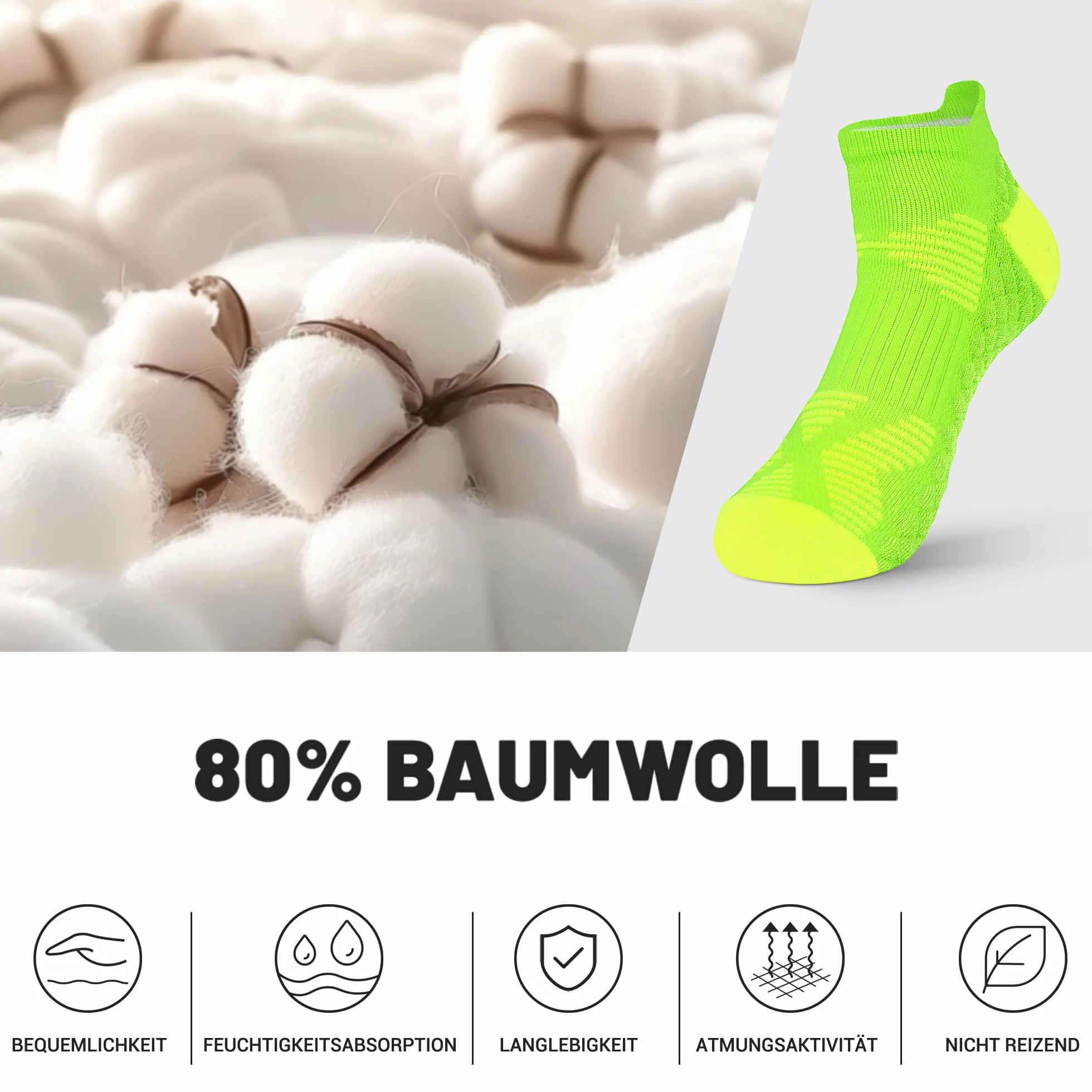WeciBor Damskie skarpety sportowe, wyściełane, do biegania, zapobiegające powstawaniu pęcherzy, krótkie skarpety, oddychające, sportowe, bawełniane, 4 pary