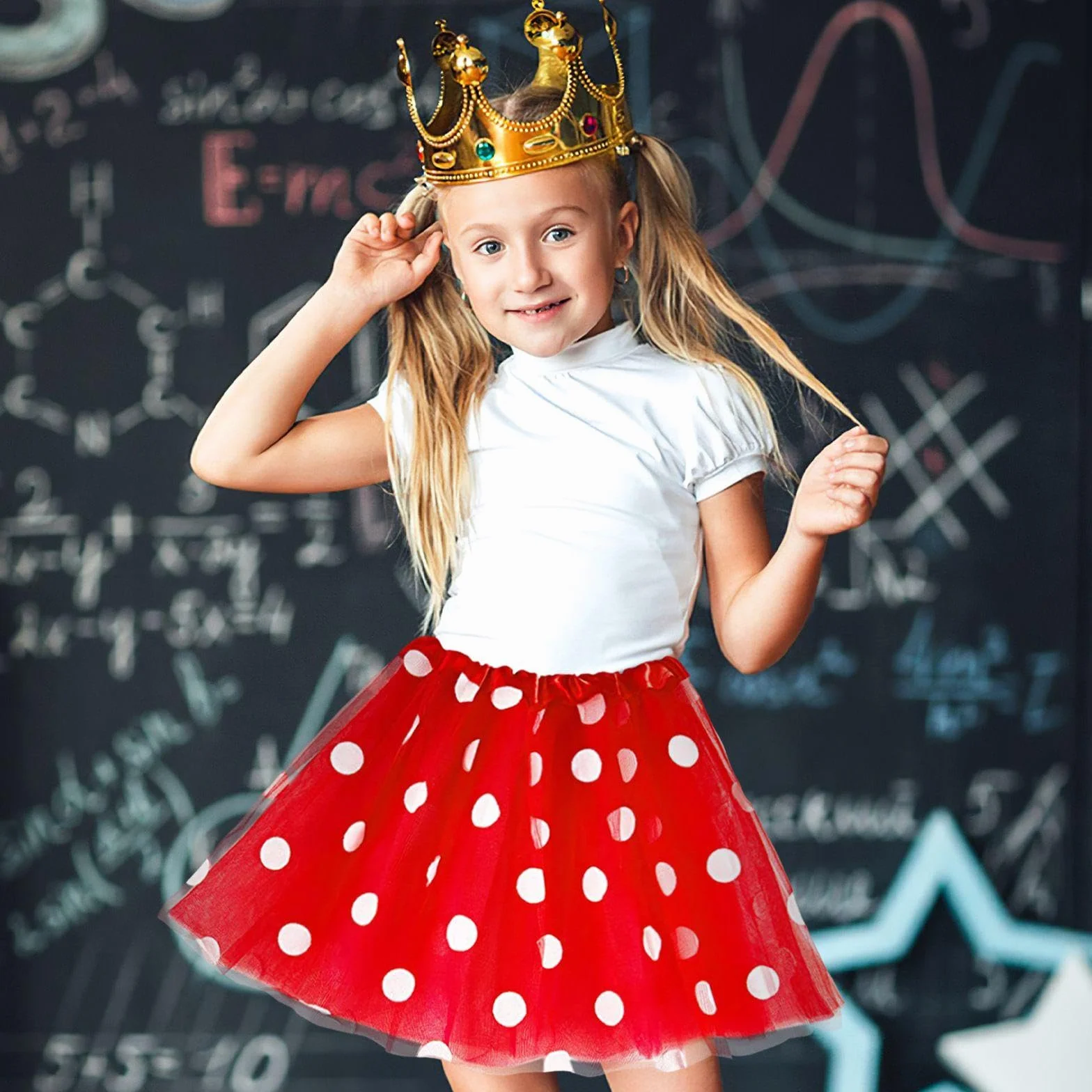 1 sztuka Red Polka Dot -Rock, klasyczna modna spódnica księżniczki, dziewczęcy tutu, kostium występowy, rekwizyt, kostium na imprezę wakacyjną, czerwony, M
