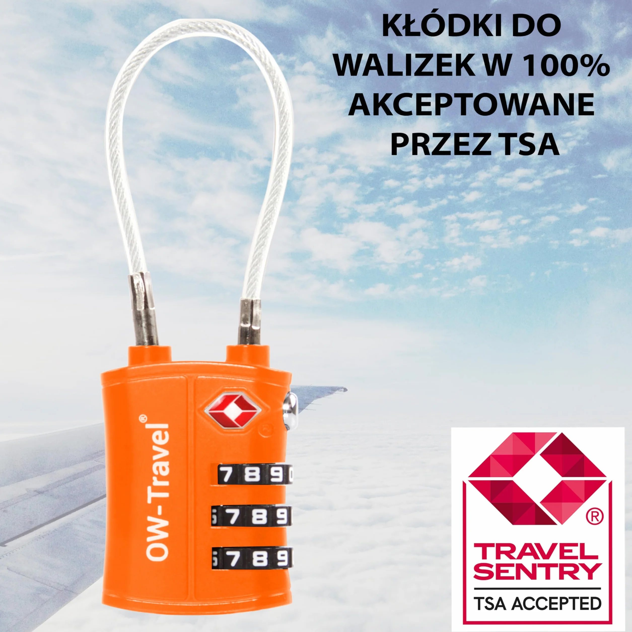 OW-Travel TSA Kłódka z Linką i Zamkiem Szyfrowym(Zestaw 2 Pomarańczowy)3 Cyfrowe Kłódki Walizkowe. Kłódka na szyfr na Plecak, Walizkę, Bagaż Kłódki Szyfrowe Bagażowe Szafek na Siłownię