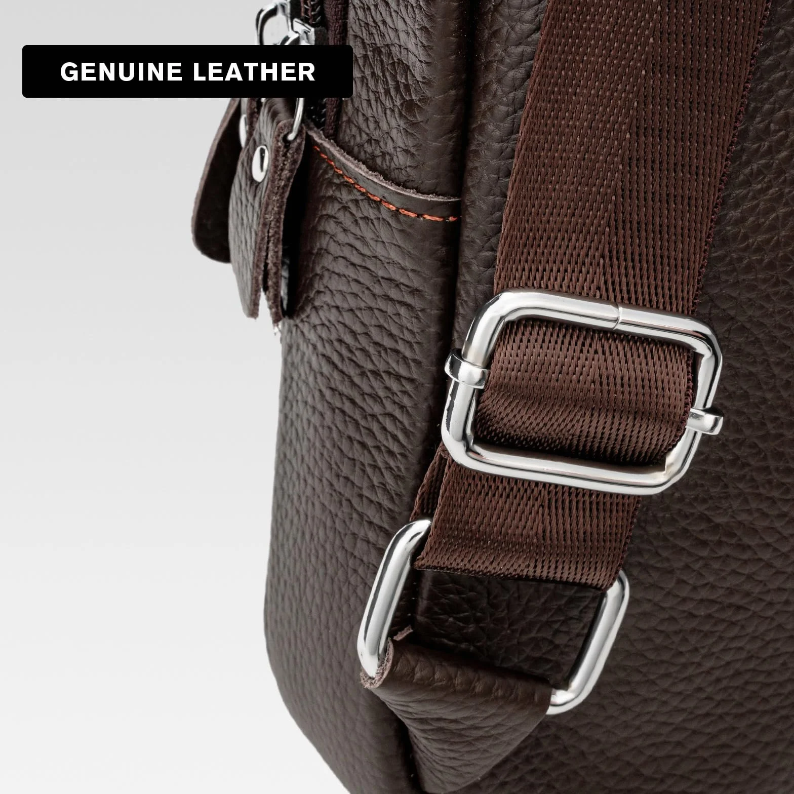 molshine Torba crossbody z prawdziwej skóry, modna klatka piersiowa, codzienna torba na ramię dla mężczyzn kobiet praca podróż jazda na rowerze HB024