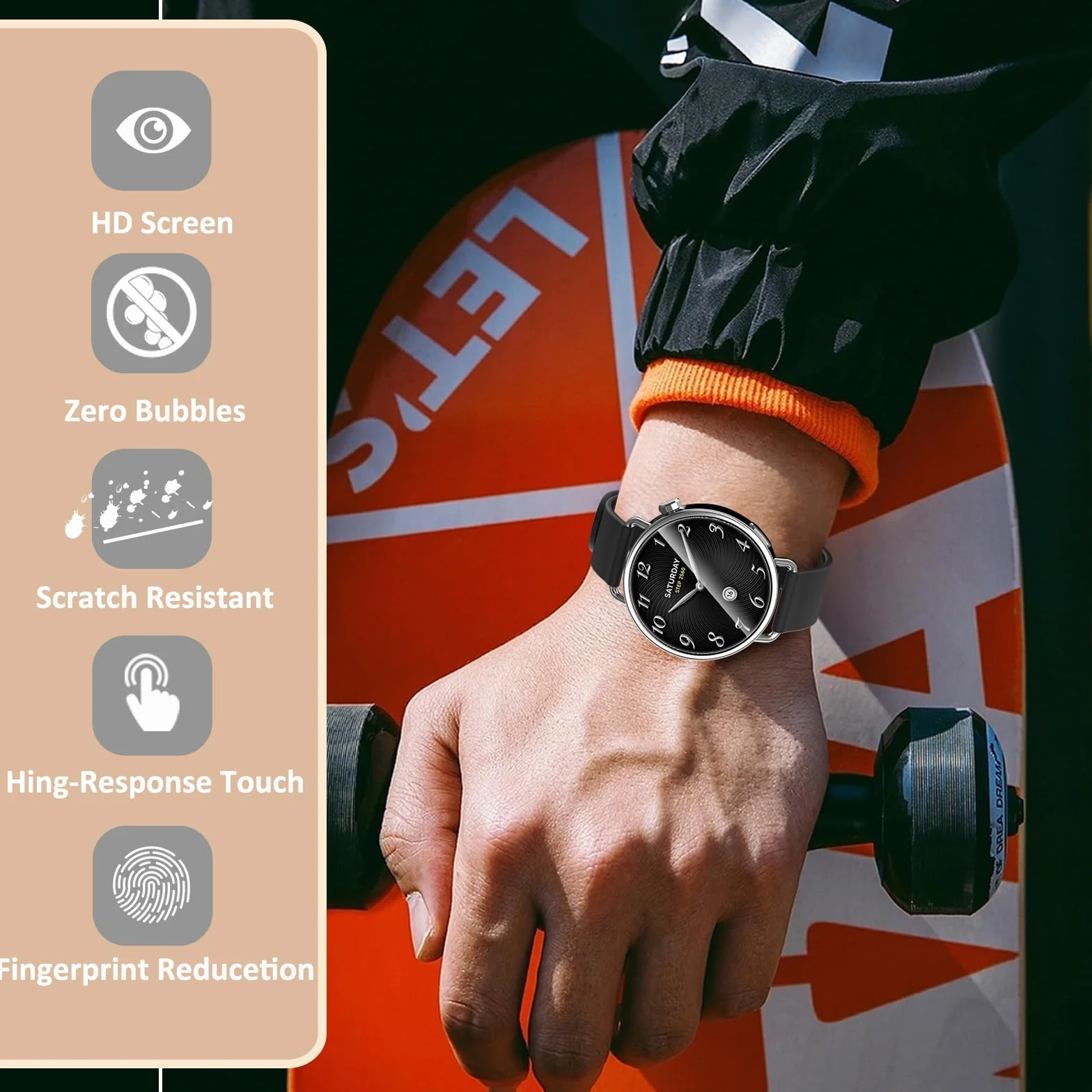 Hianjoo 6 sztuk folii ochronnych na wyświetlacz kompatybilne z Xiaomi Watch S4 41 mm, Premium Soft Folie ochronne na wyświetlacz (41 mm)