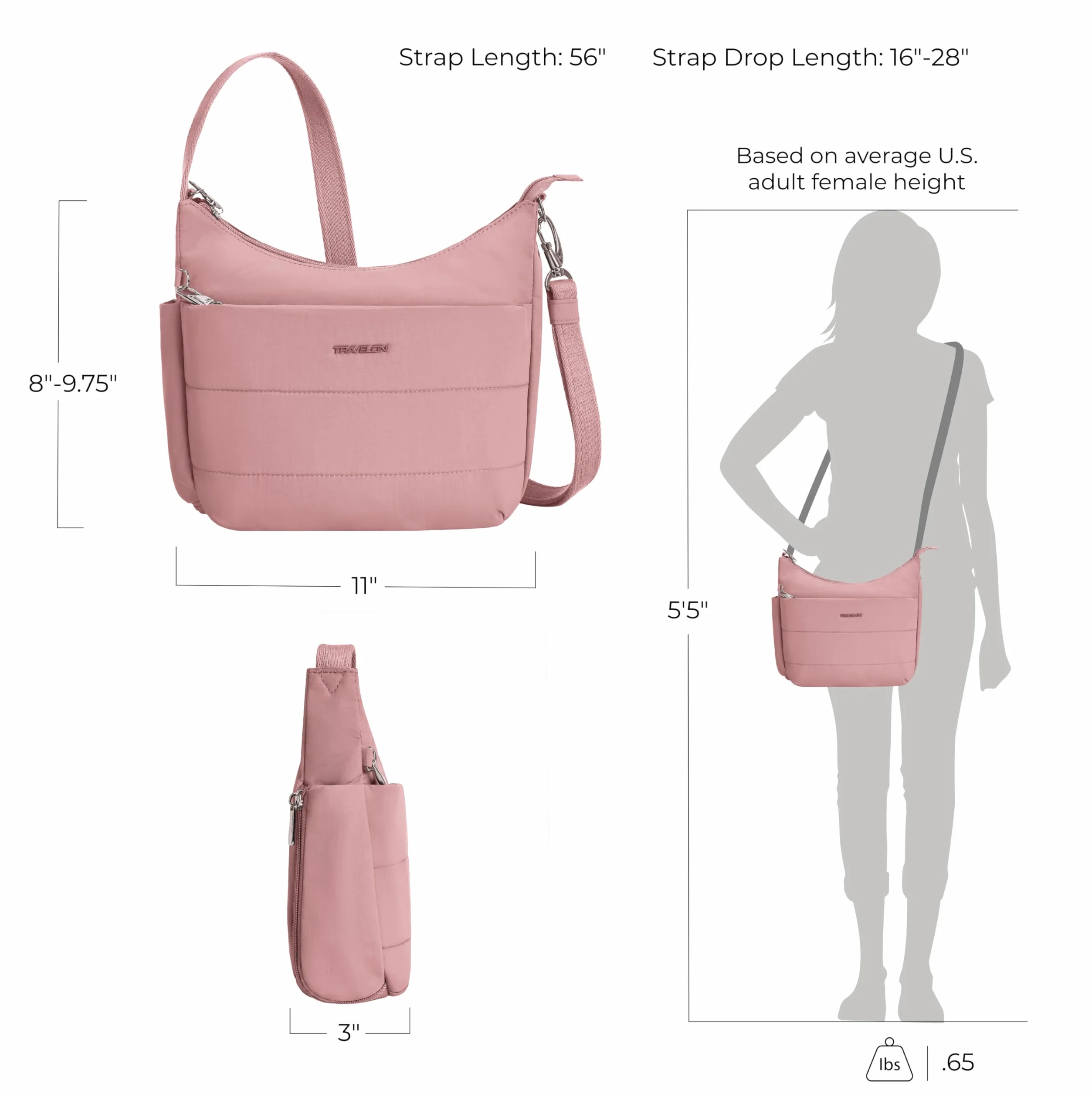Travelon Crossbody Uniseks Travelon Anti-theft Roam Medium Crossbody