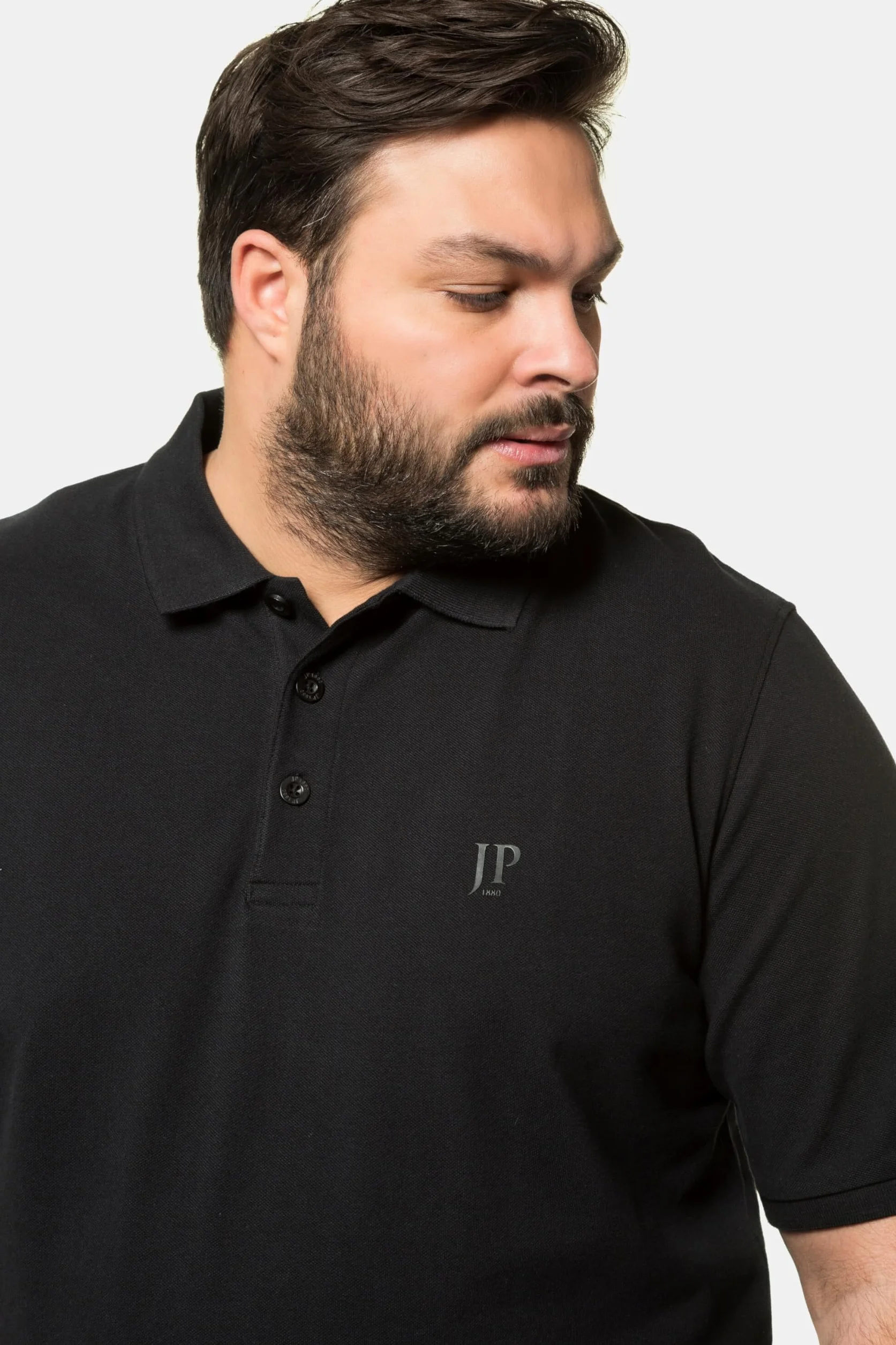 JP 1880 Koszulka polo Mężczyźni Koszulka polo Piquee ze ściągaczem