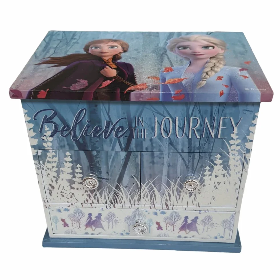 Pudełko na biżuterię z pozytywką Kraina lodu Disney szkatułka na biżuterię szafka muzyczna 6,5 x 14,5 x 11,5 cm