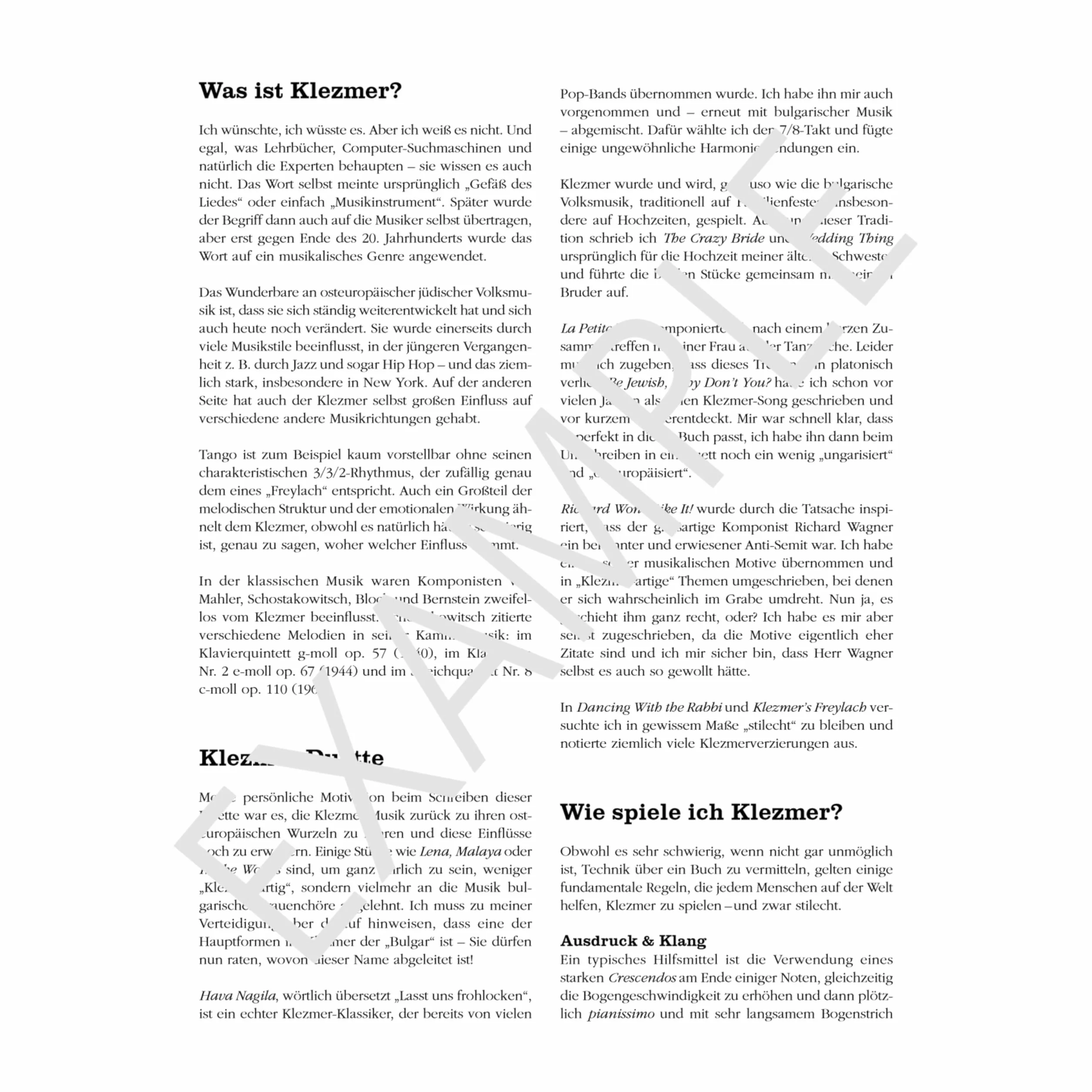 Klezmer & More: Violin Duets. für 2 Violinen. Spielpartitur.