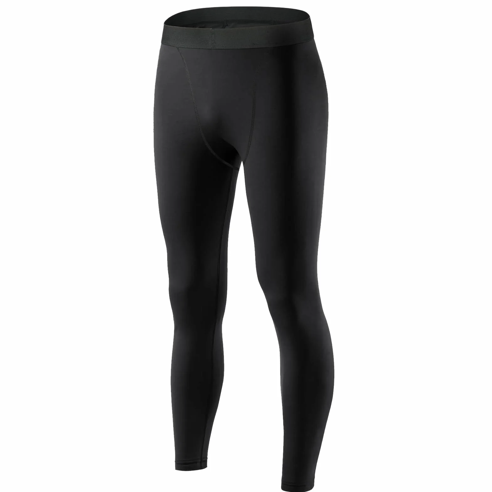 AUYAO Męskie legginsy kompresyjne, sportowe spodnie kompresyjne dla mężczyzn, męskie legginsy warstwa bazowa spodnie na siłownię, czarne obcisłe spodnie kompresyjne męskie do treningu rozciągającego