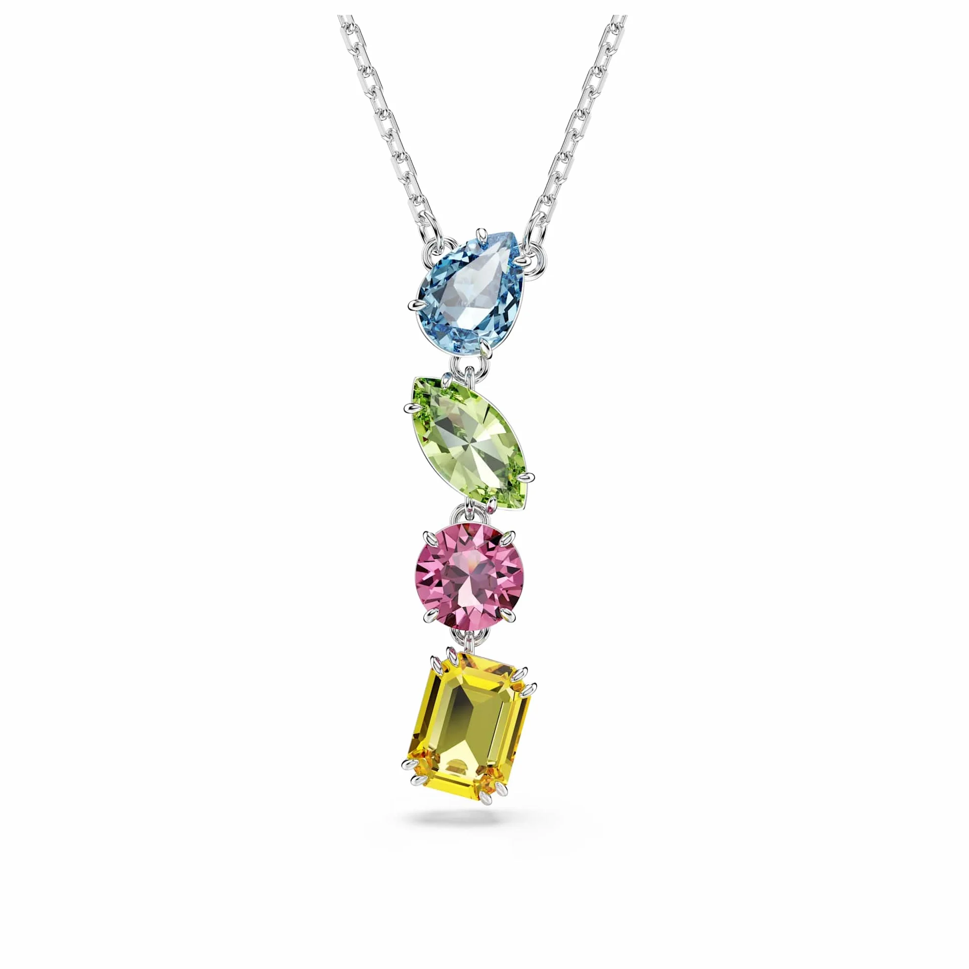 Swarovski Wisiorek Y Gema, Szlify różnorodne, Różnokolorowy, Powłoka z rodu
