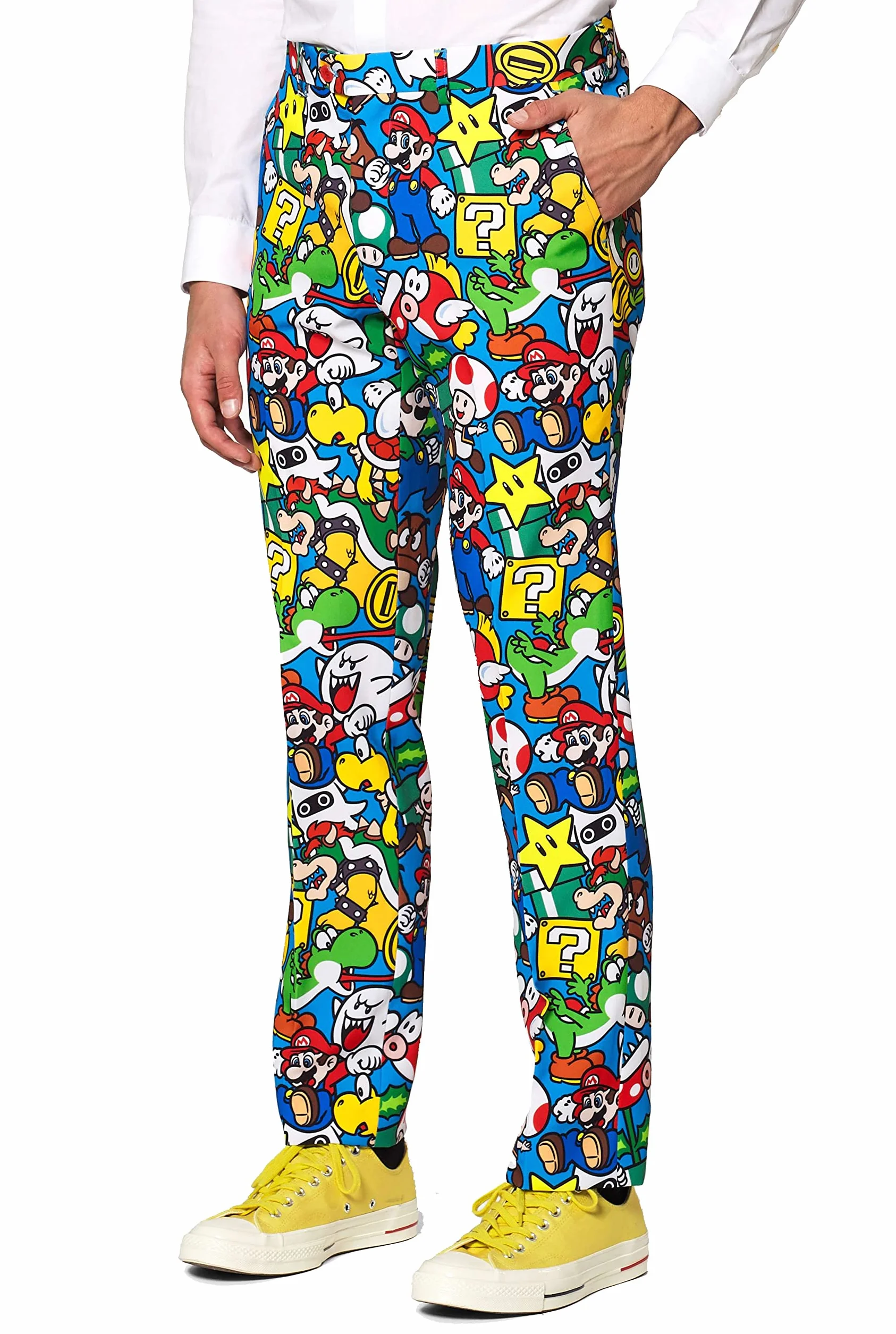 OppoSuits Zabawny szalony strój na bal absolwentów dla mężczyzn - kompletny zestaw: kurtka, spodnie i krawat, wielokolorowa, 52
