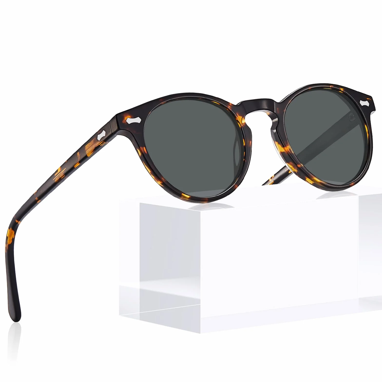 CARFIA Damskie okulary przeciwsłoneczne w stylu retro, polaryzacyjne, UV 400, do jazdy samochodem, wędkowania, podróży, oprawki z acetatu