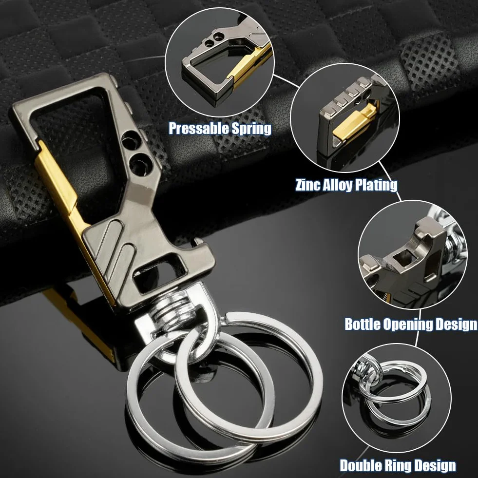 flintronic Metalowy karabińczyk do kluczy, odpinany breloczek do kluczy, brelok do kluczy samochodowych, metalowy brelok