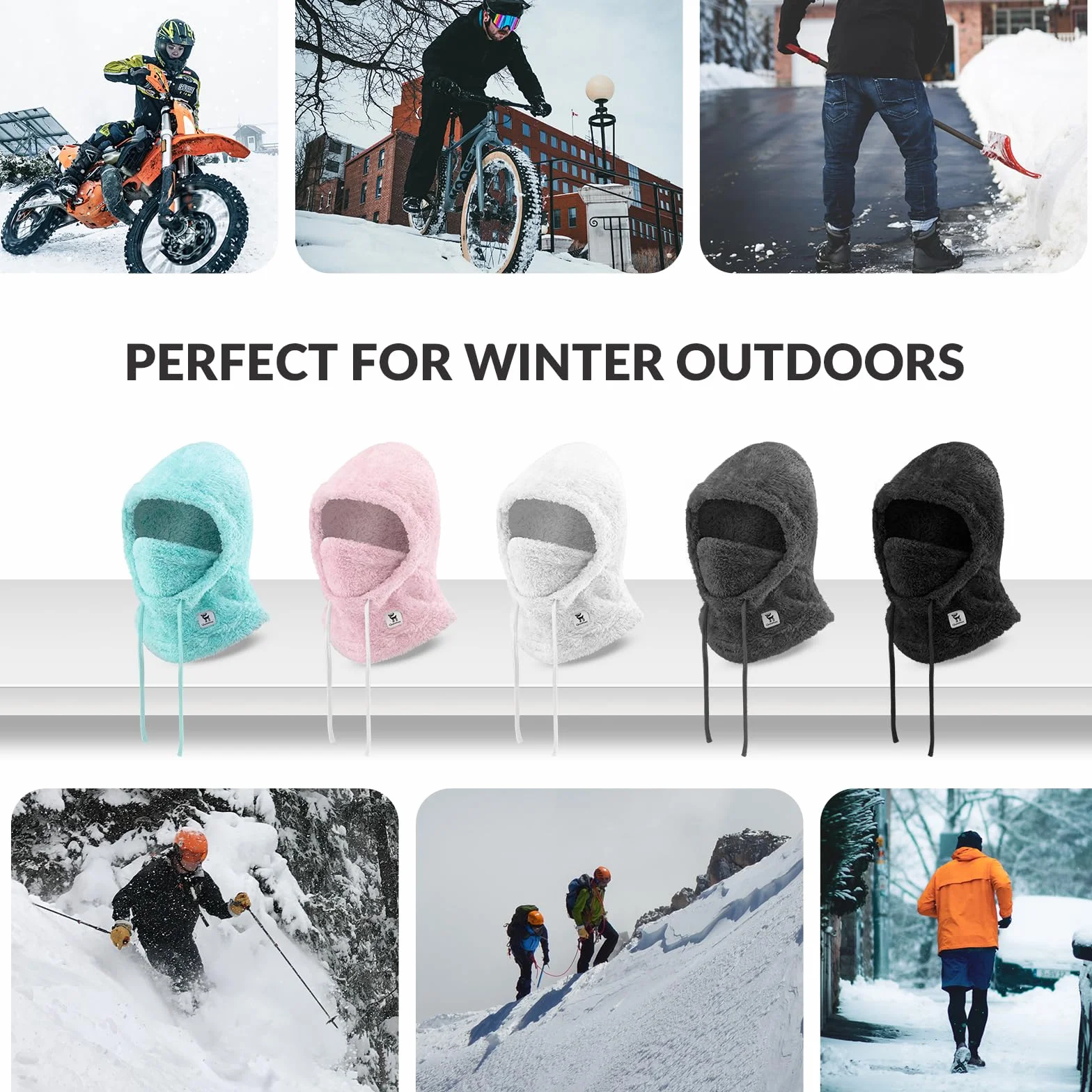 Kominiarka Narciarska Zimowa Ciepła Maska Przeciwdeszczowa Kominiarka Termiczna Wiatroodporna Maska Motocyklowa do Aktywności na Outdoor Rower Snowboard na Nartach Ocieplacz na Szyję Unisex