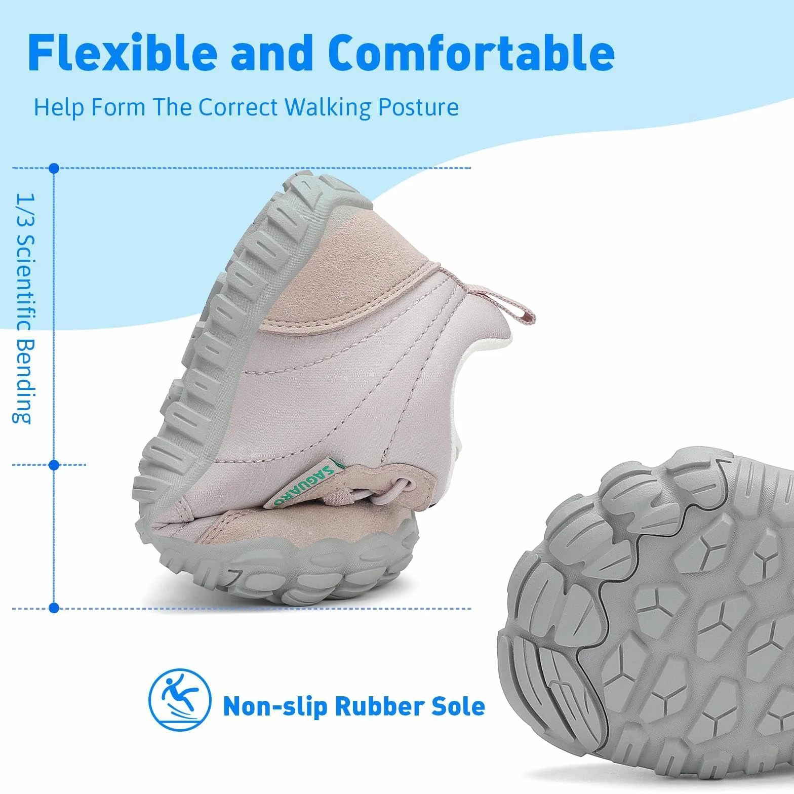 SAGUARO Dziecięce buty boso buty do biegania na szlaku barefoot minimalistyczne, lekkie, oddychające, rozmiar 26-36