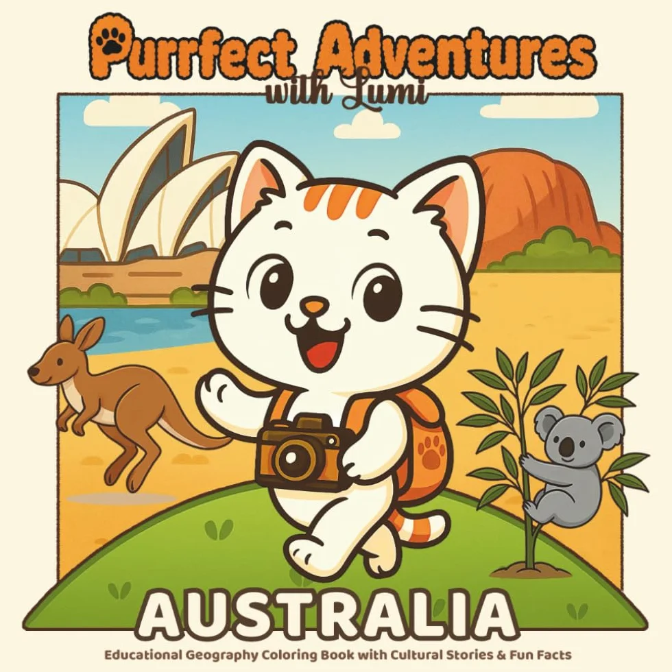 Purrfect Adventures with Lumi – Australia: Color your way through koalas, boomerangs and sunny beaches!