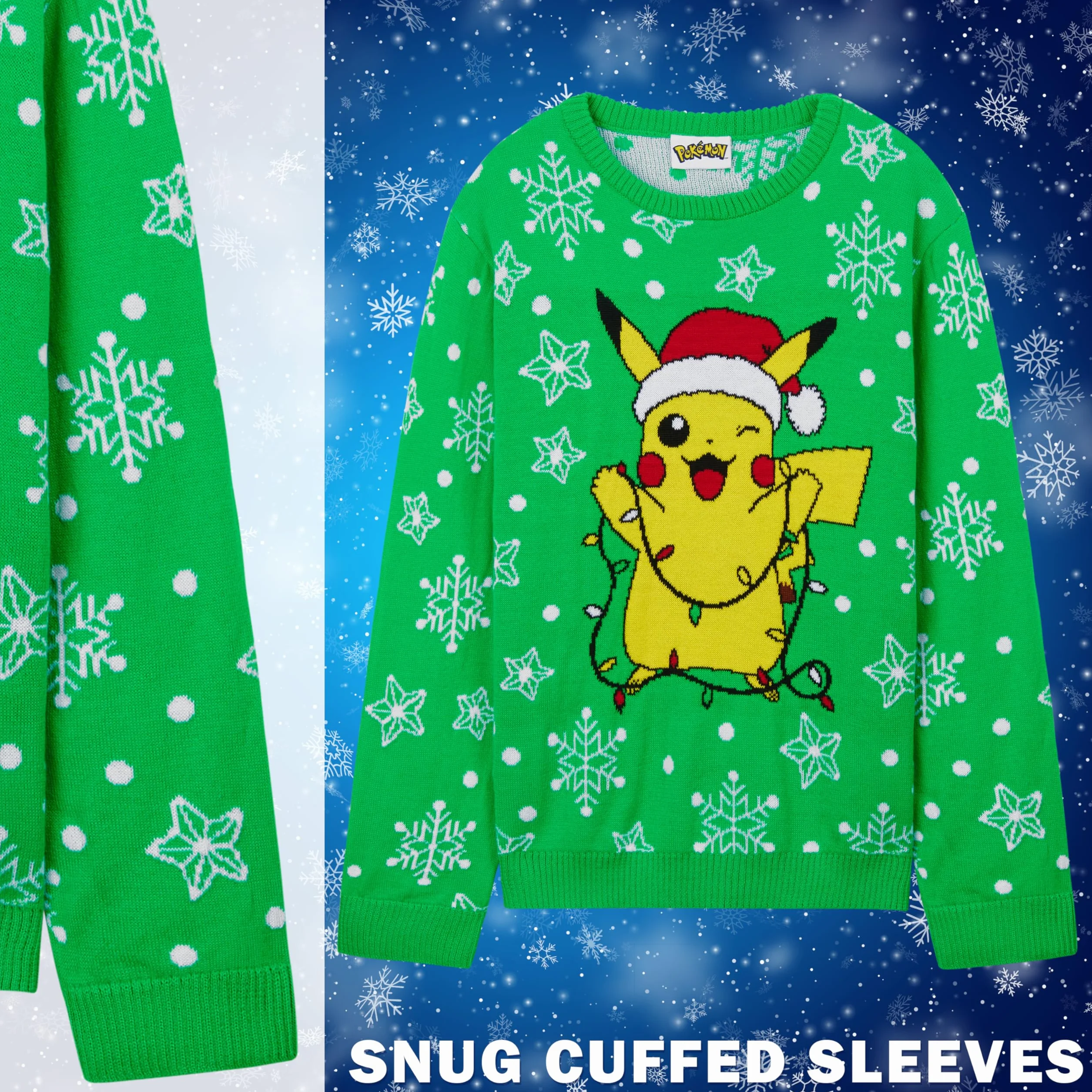 Pokemon Christmas Jumper Kids Teenagers - Swiąteczny Sweter Swiąteczny - Oficjalny Towar 4-14 Lat - Prezenty dla Chłopców