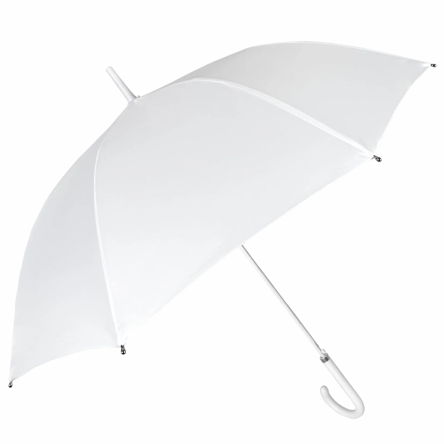 Biały Parasol Ślubny dla Panny Młodej Długi Elegancki - Prosty Wytrzymały Parasol Weselny Damski - Idealny na Ślub i Inne Uroczystości - z Koronkowymi Detalami - Perletti