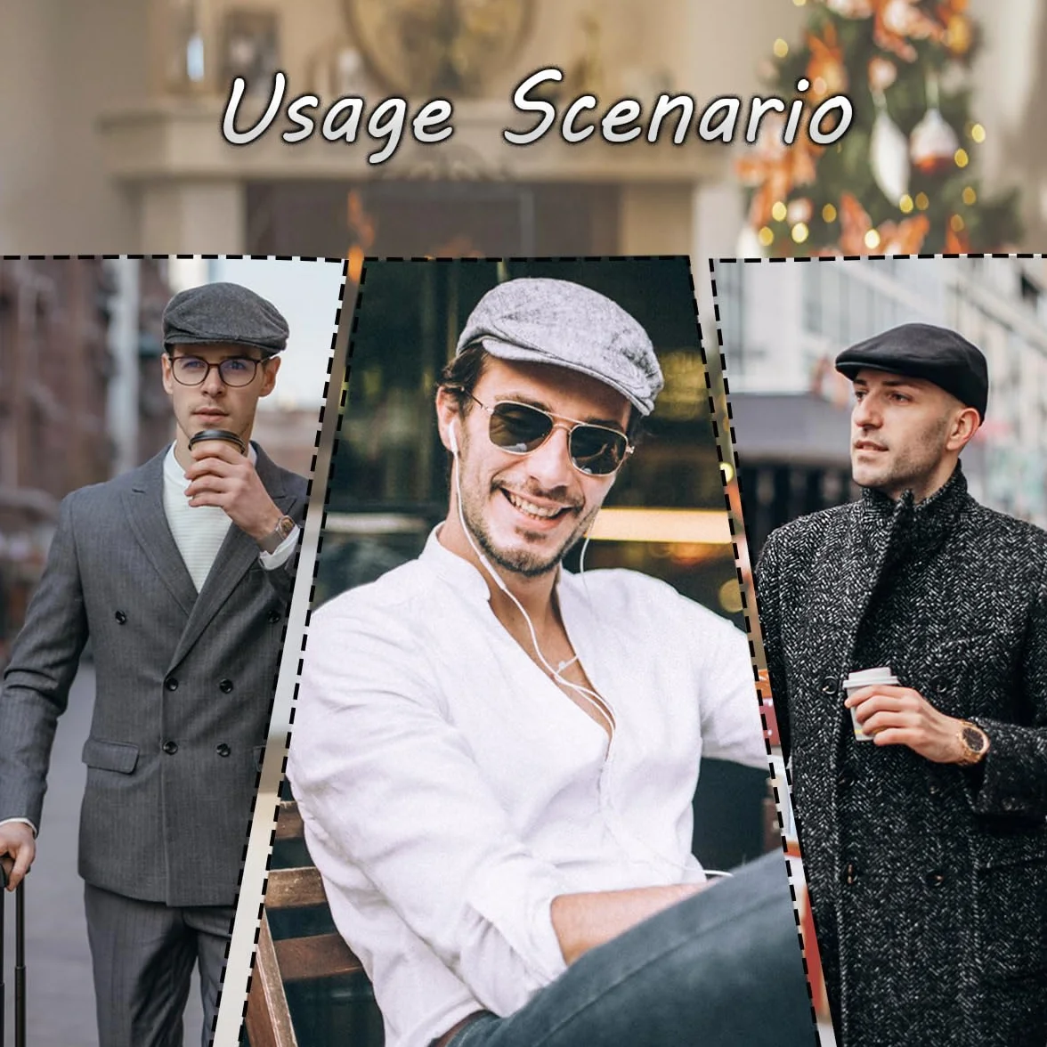 JFAN Męska czapka ze skóry PU płaska czapka gazeciarz czapki kaczy dziób Scally Beret czapka regulowana czapka taksówkarza