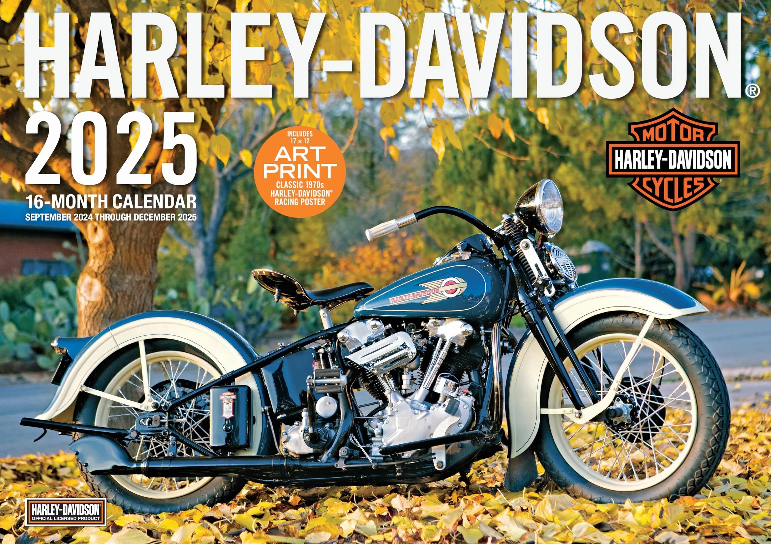Harley-Davidson 17x12 2025: 16-Month Calendar--September 2024 through December 2025