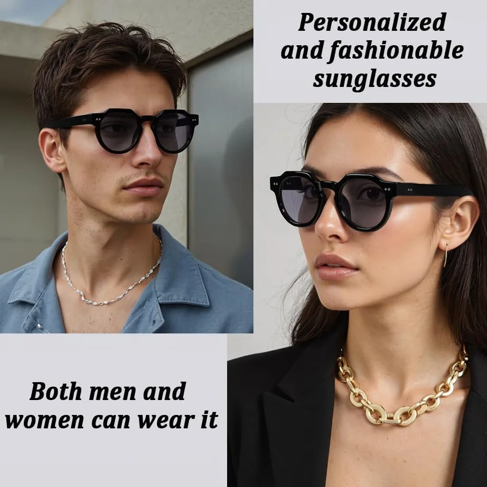 Okulary przeciwsłoneczne damskie okulary przeciwsłoneczne okrągłe okulary męskie luksusowe UV400 okulary przeciwsłoneczne w stylu vintage z etui na okulary mogą być używane przez mężczyzn i