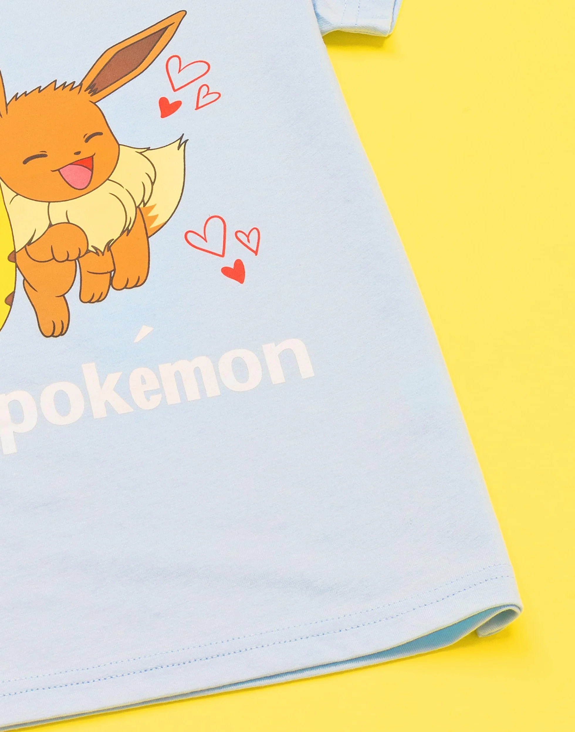 Pokemon T-shirt Koszulka Dziewczęca Pikachu Eevee Przyjaciele Gra Niebieski Top