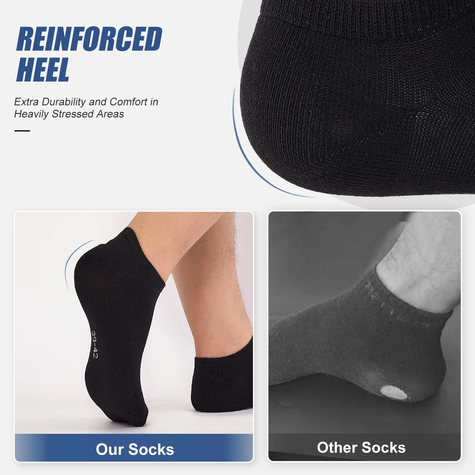 SockWaddles 10 Par Sportowe Skarpety Męskie Damskie, Oddychające Bezszwowe Krótkie, Bawełniane Skarpety do Kostki na co Dzień & Casual