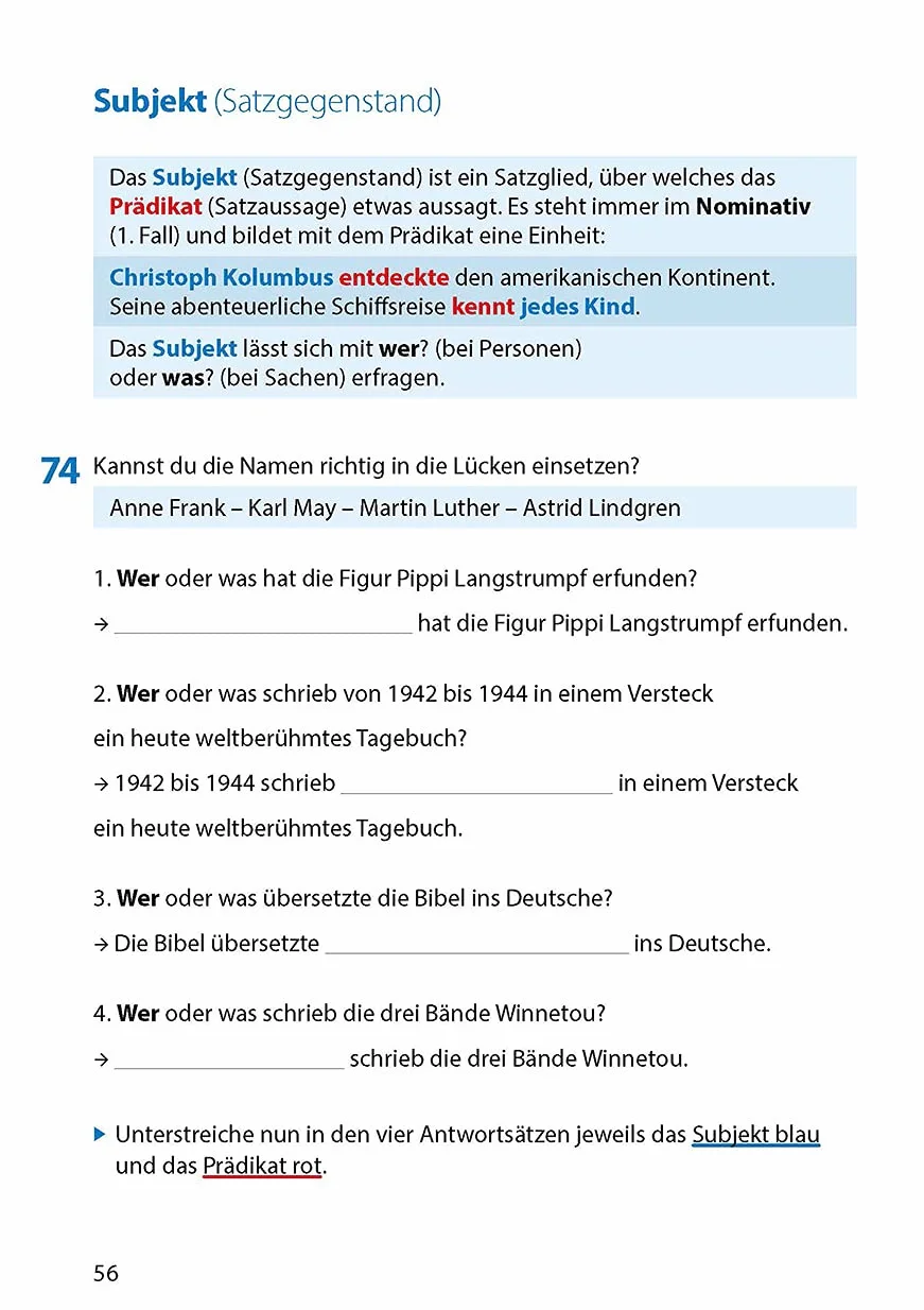 Grammatik 5.-7. Klasse: Wortarten und Satzglieder. Übungsprogramm mit Lösungen: 215