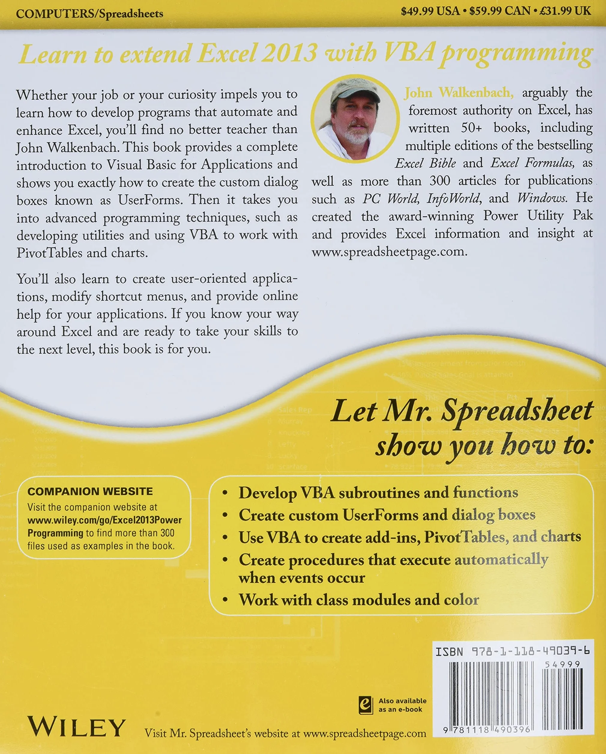Microsoft Excel 2013 Power Programming with VBA: 16