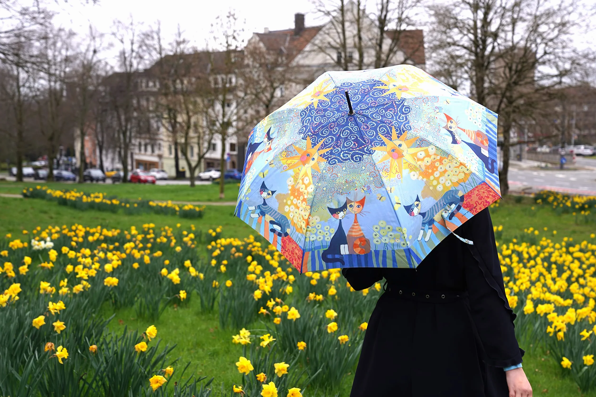 VON LILIENFELD parasol Rosina Wachtmeister Dolce Vita automatyczne otwieranie parasol z trzciny artystycznej stabilny wiatroodporny